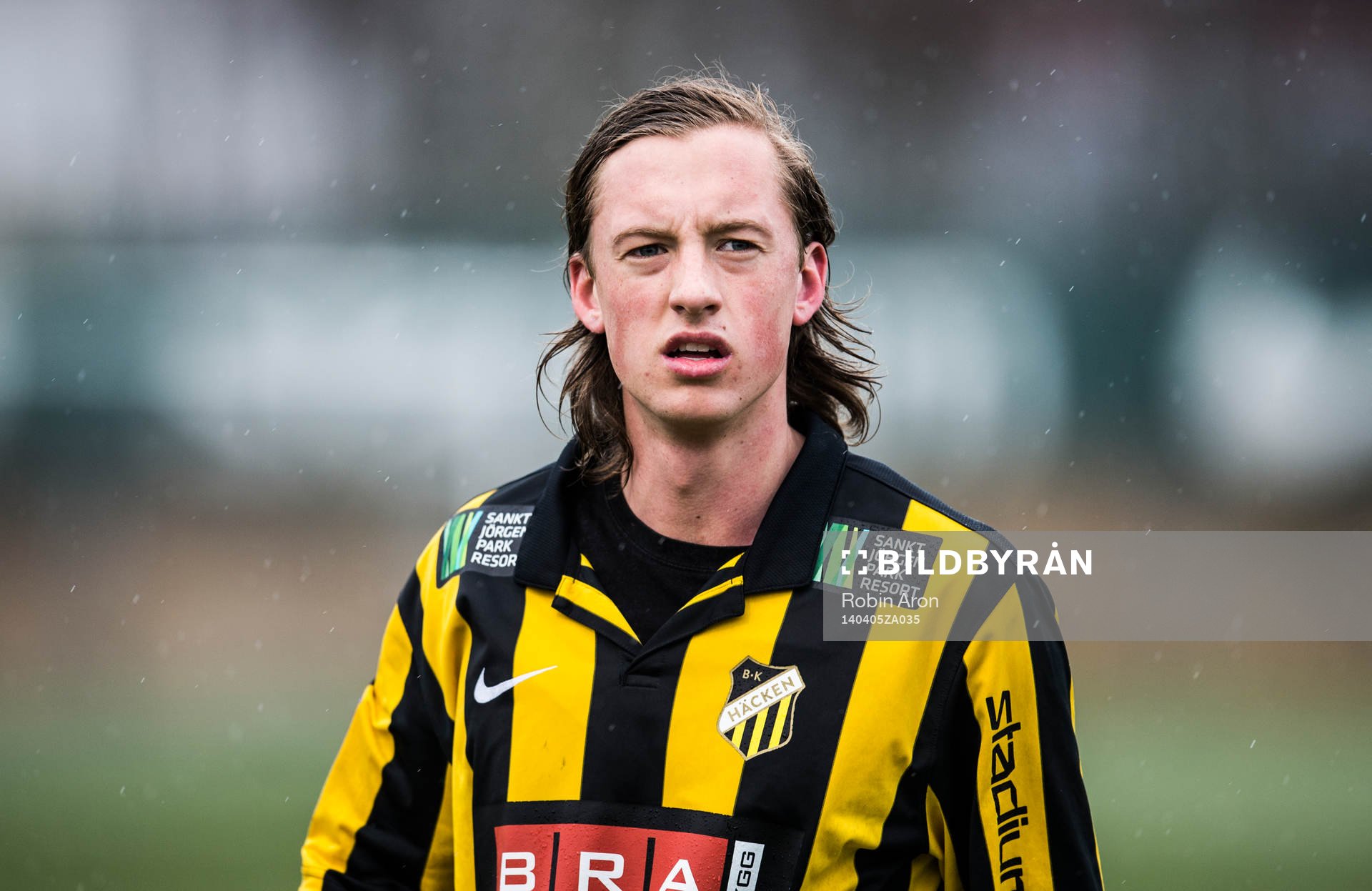Häckens Felix Martinsson i fotbollsmatchen mellan BK