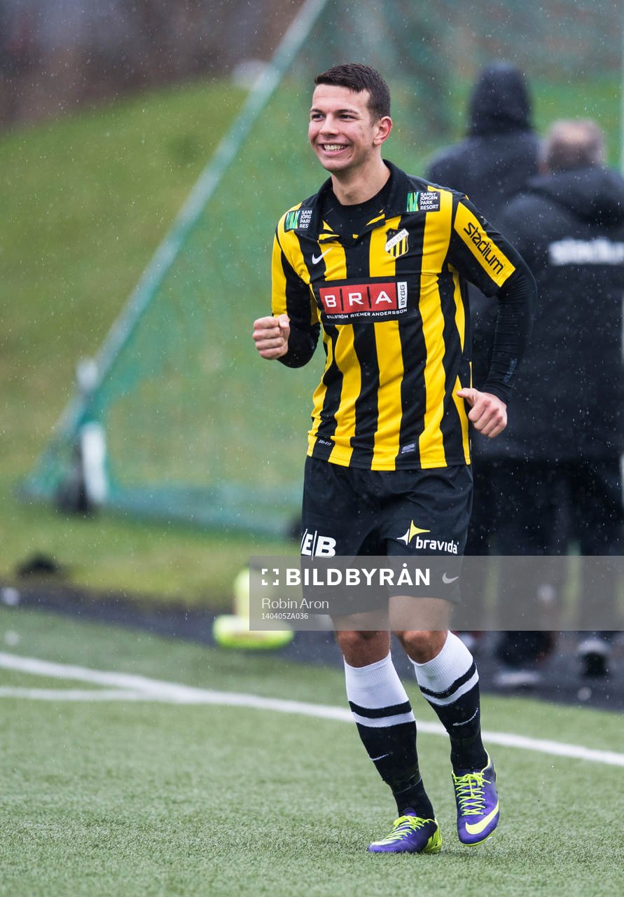 Häckens Petar Radmanovic i fotbollsmatchen mellan BK Häcken och Landskrona BoIS i U19 Allsvenskan Södra den 05 januari 2014 i Göteborg .