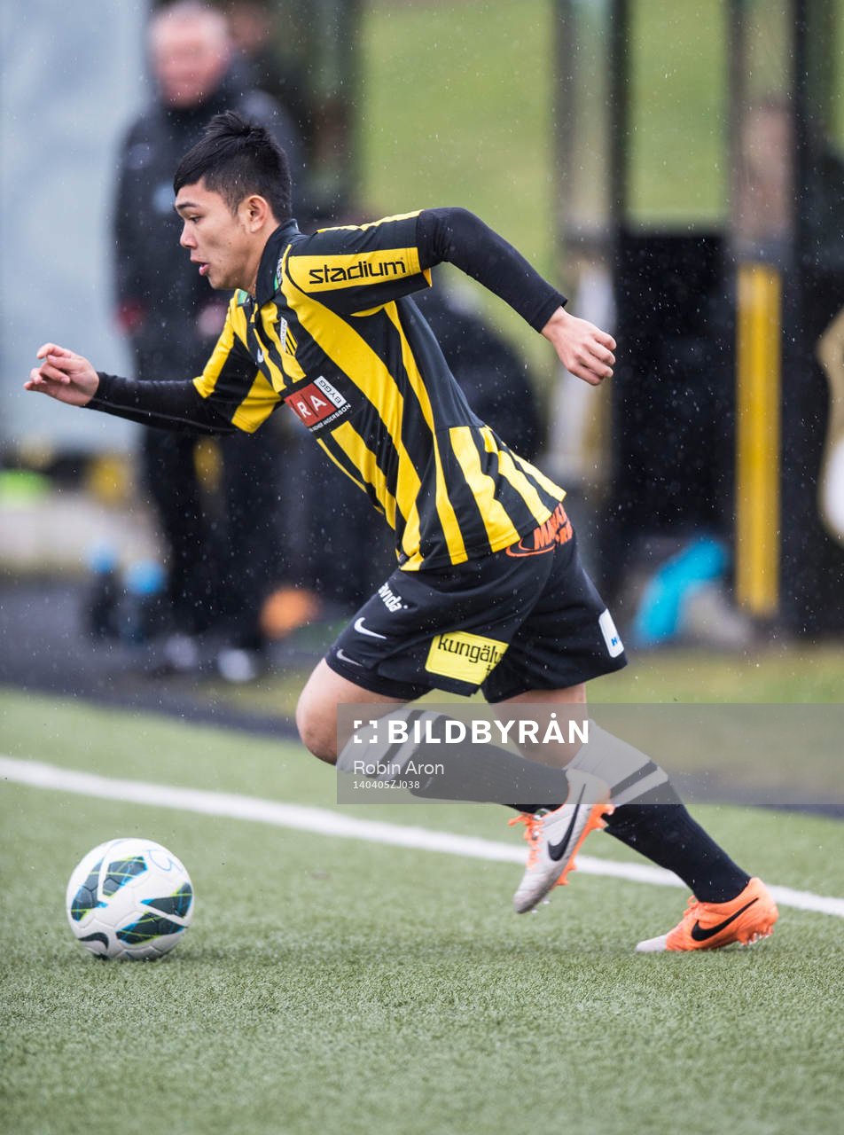 Häckens Mark Fezarit i fotbollsmatchen mellan BK Häcken
