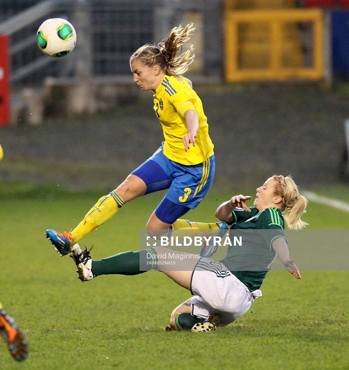 Sweden's Linda Sembrant and Northern Ireland's Rachel