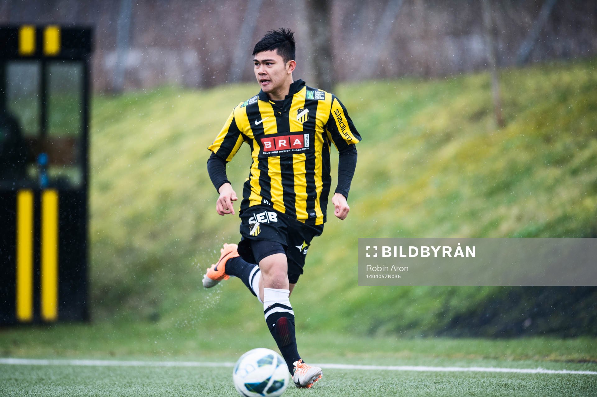 Häckens Mark Fezarit i fotbollsmatchen mellan BK Häcken