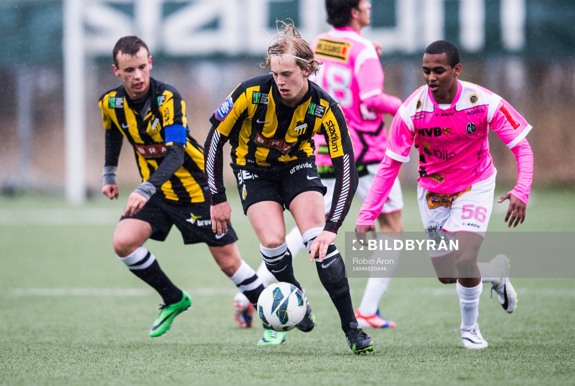 Häckens Gustav Berggren i fotbollsmatchen mellan BK