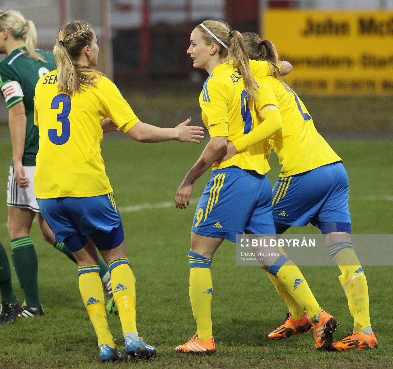Sweden's Kosovare Asllani celebrates her goal