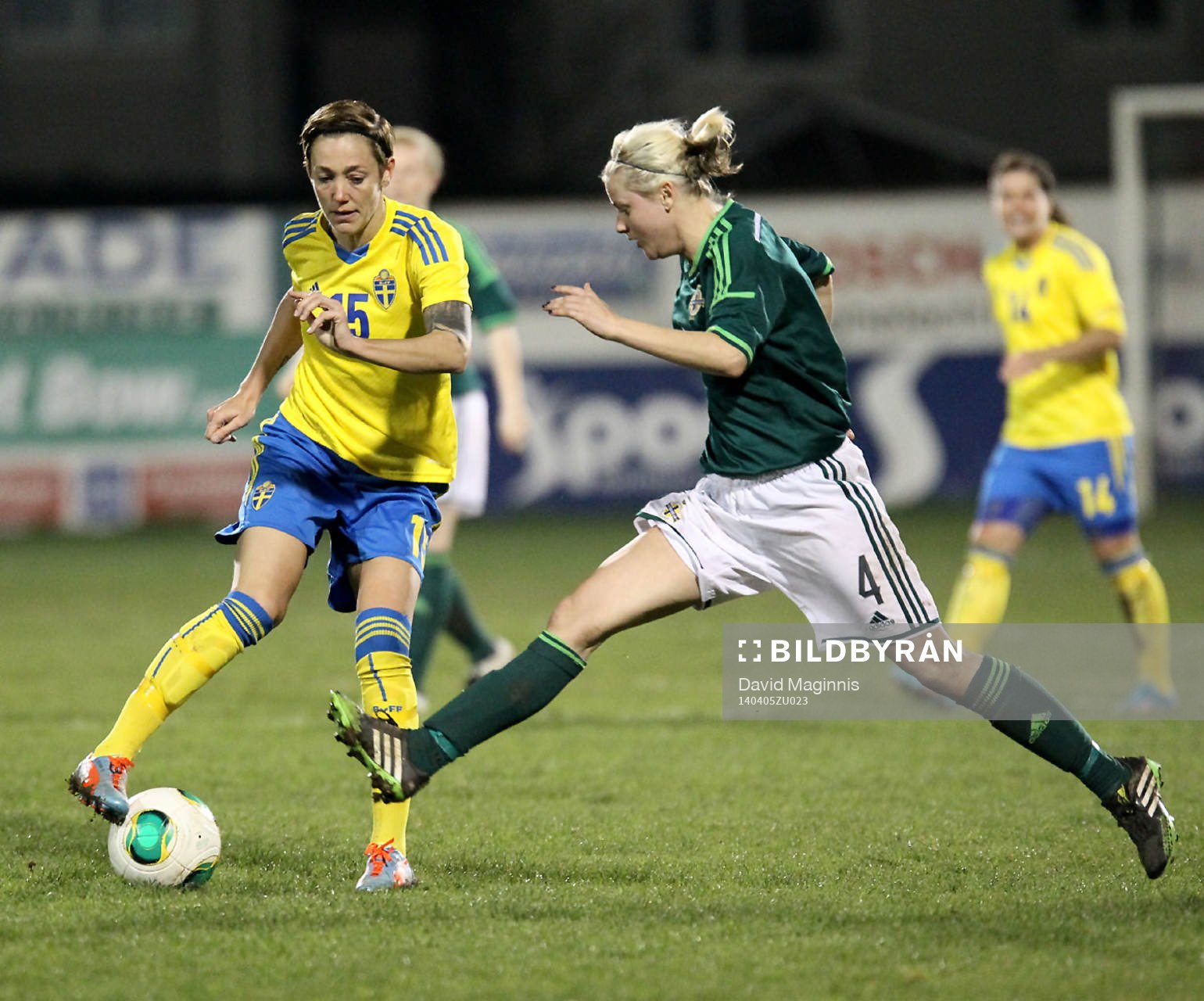 Sweden's Therese Sjögran and Northern Ireland's Nadene