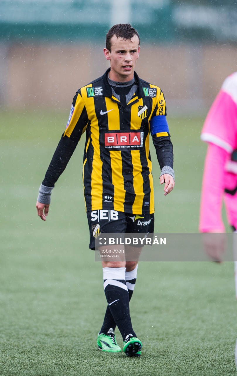 Häckens Rasmus Andernil Bozic i fotbollsmatchen mellan BK Häcken och Landskrona BoIS i U19 Allsvenskan Södra den 05 januari 2014 i Göteborg .