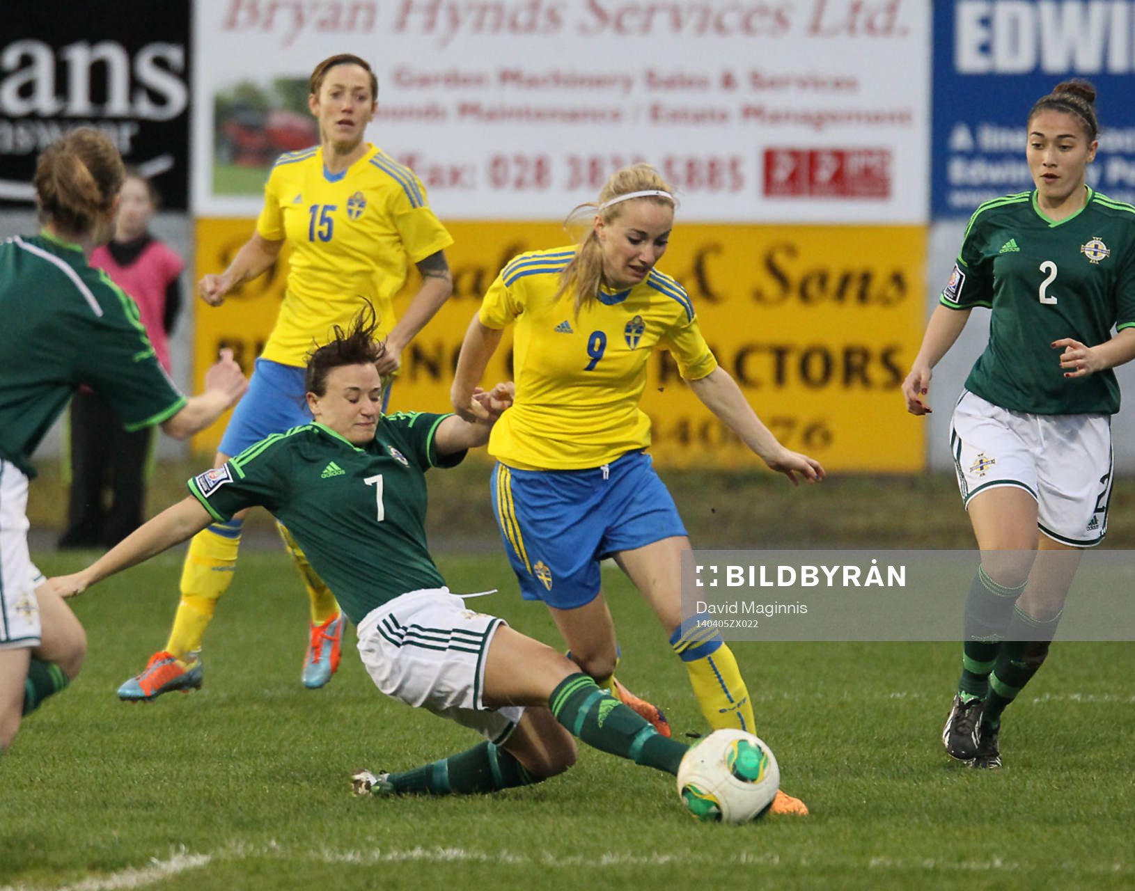 Sweden's Kosovare Asllani is taken down by Northern
