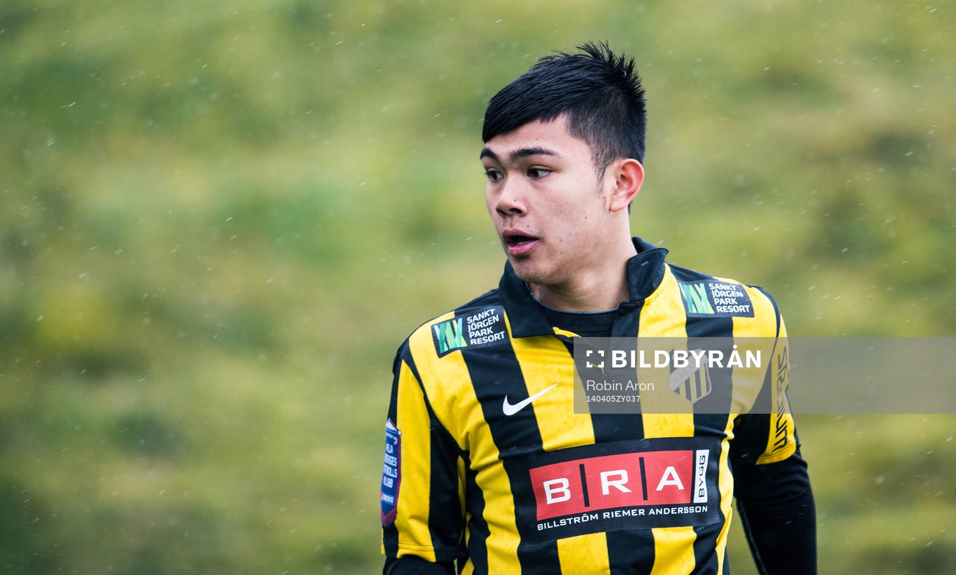Häckens Mark Fezarit i fotbollsmatchen mellan BK Häcken