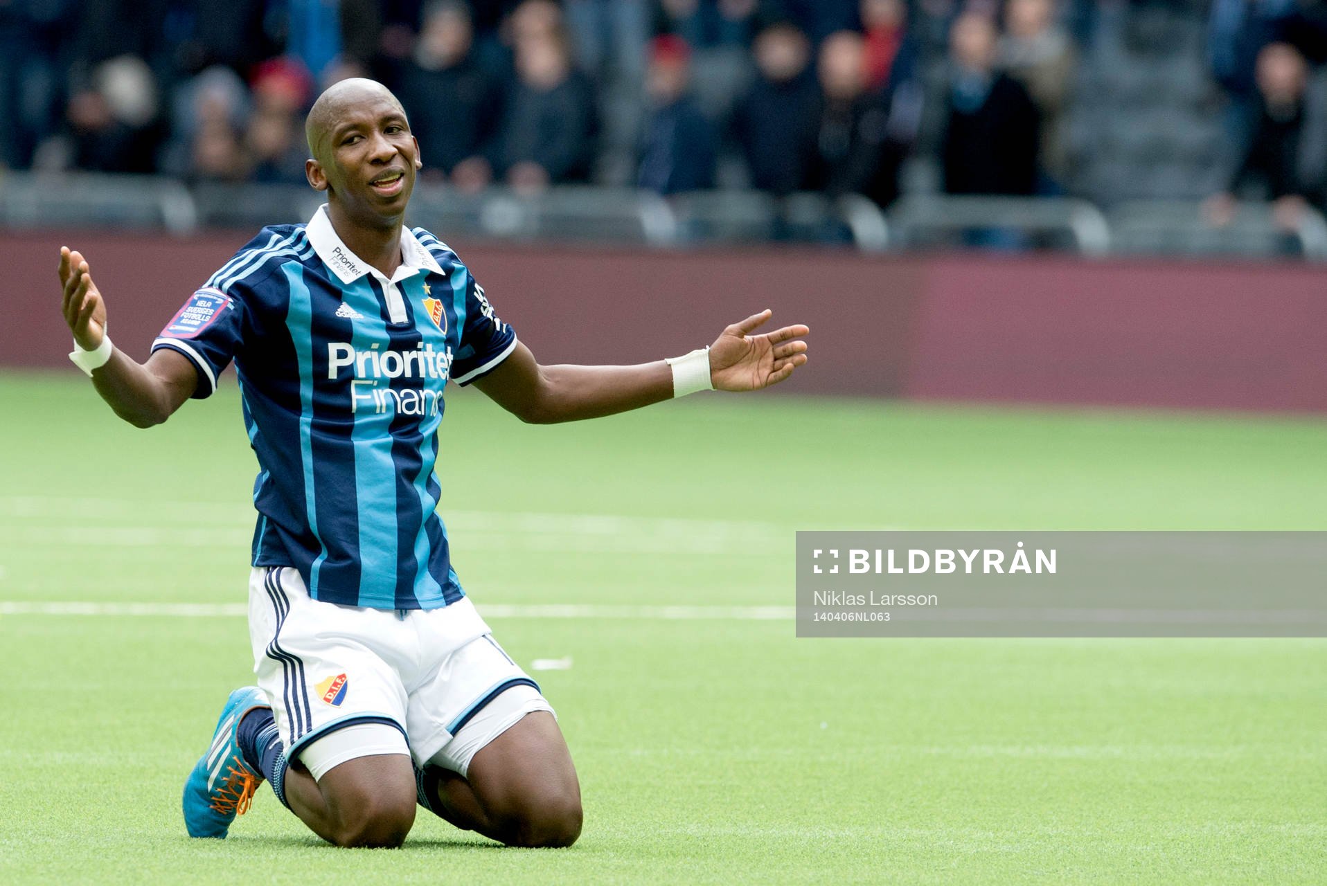 Djurgårdens Mark Mayambela deppar