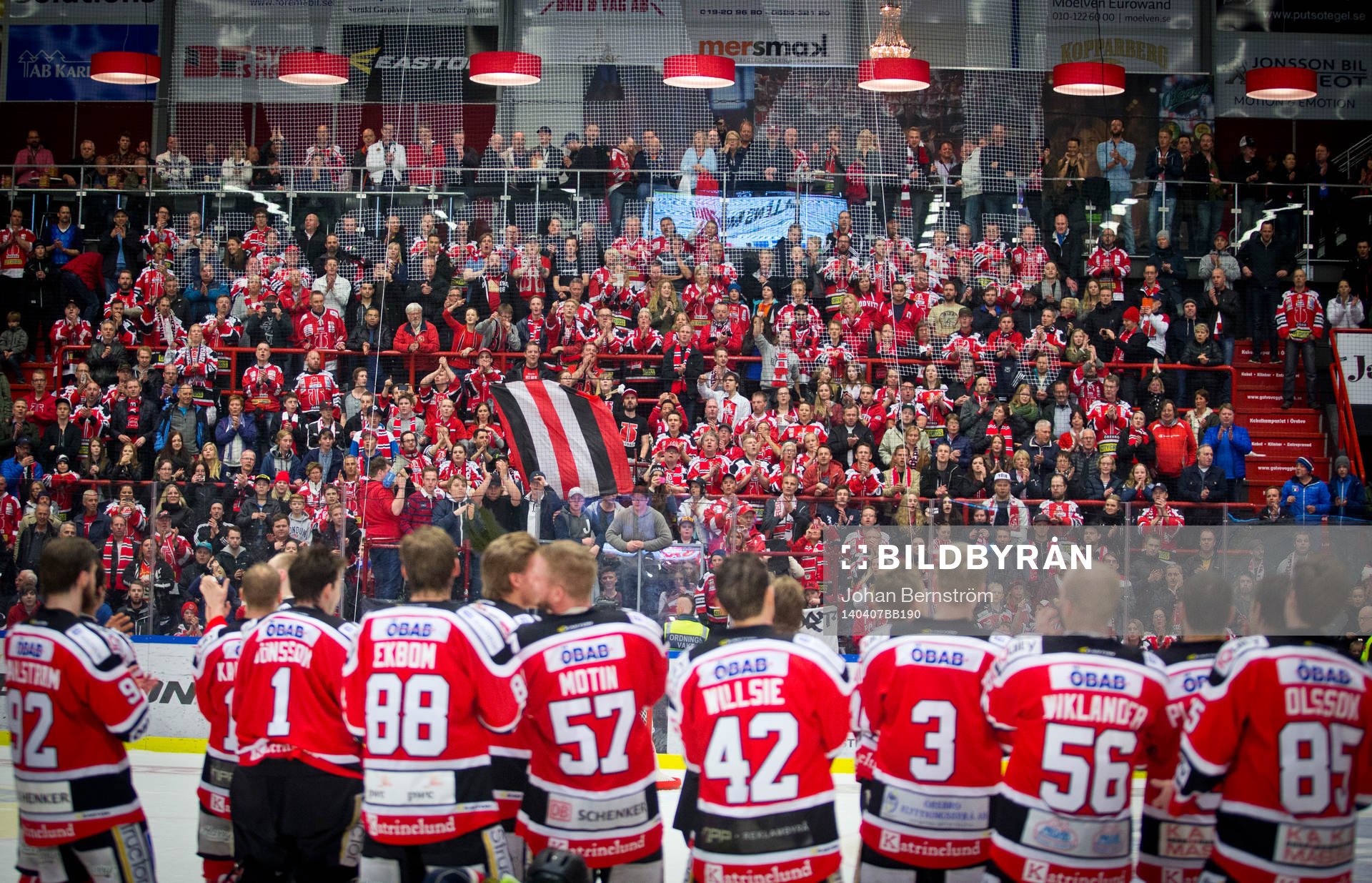 Örebros spelare Robin Dahlström, Jonas Karlsson, Jonas