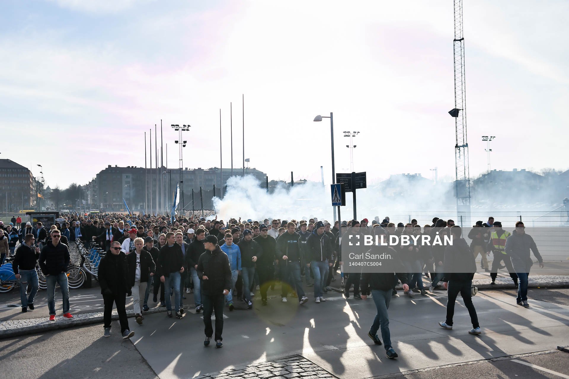 Malmö FFs supportrar går mot Ullevi