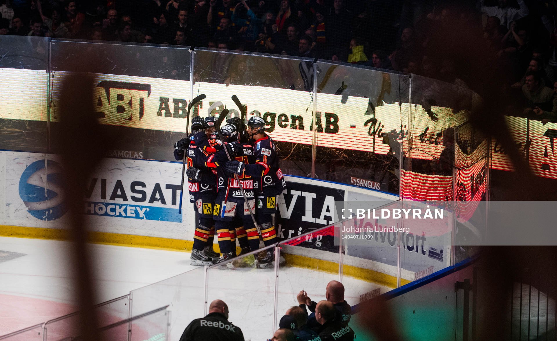 Djurgårdens  spelare jublar
