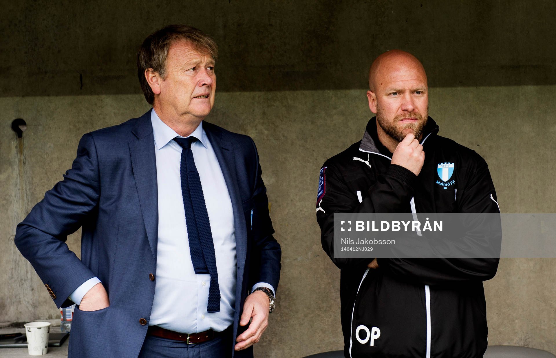 Malmö FFs tränare Åge Hareide och assisterande tränare