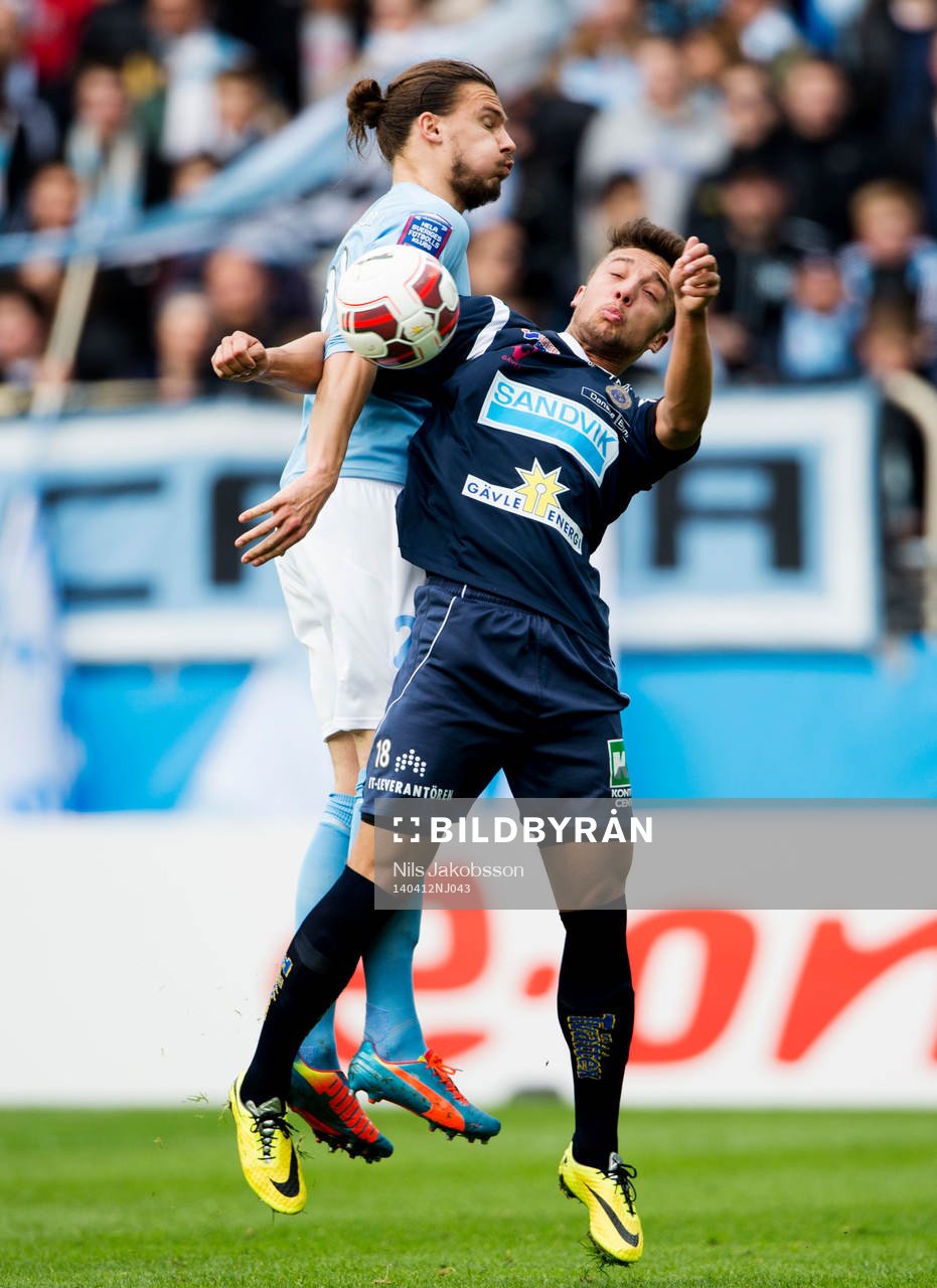 Malmö FFs Erik Johansson och Gefles Dardan Mustafa