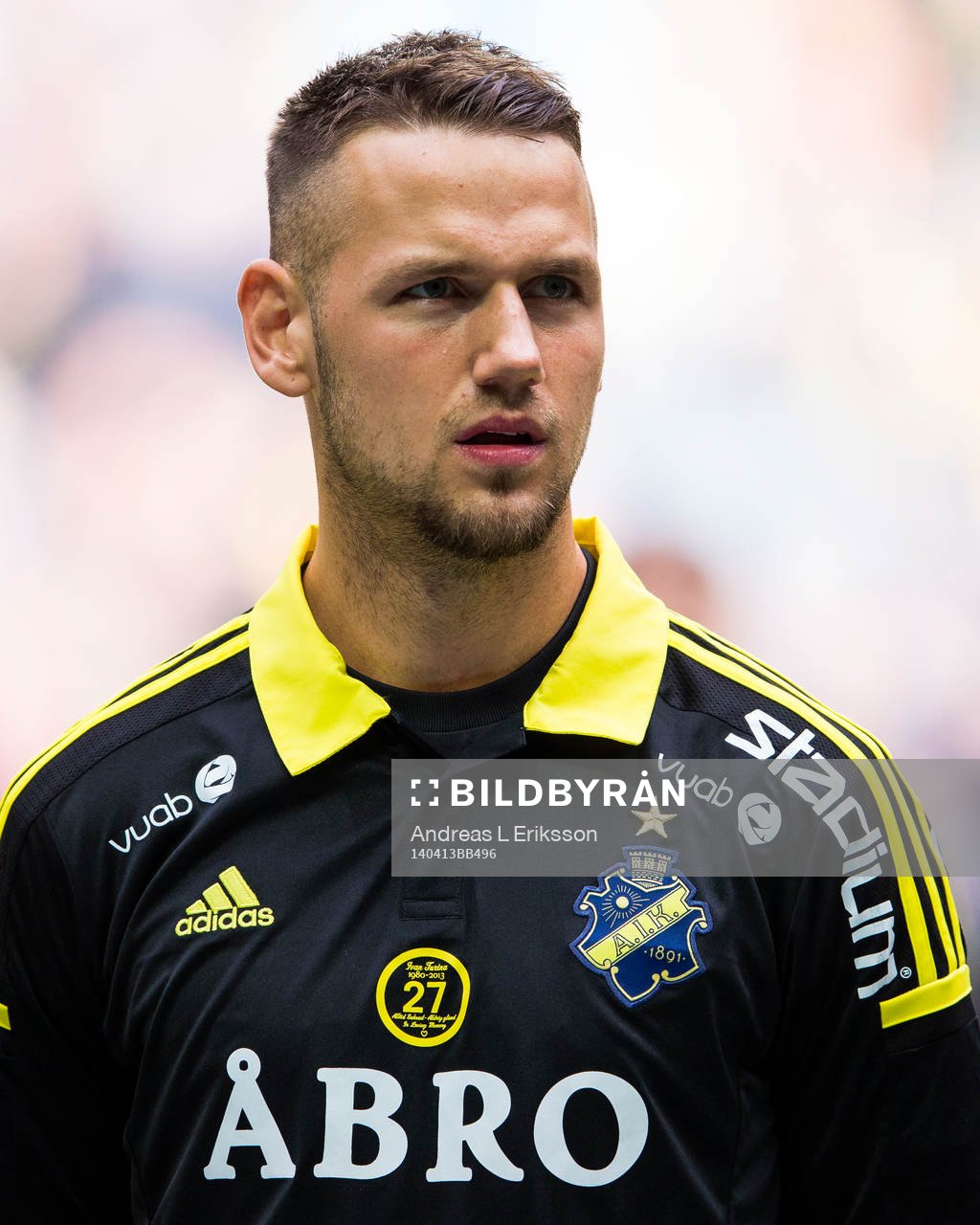 s Alexander Milosevic innan fotbollsmatchen i Allsvenskan