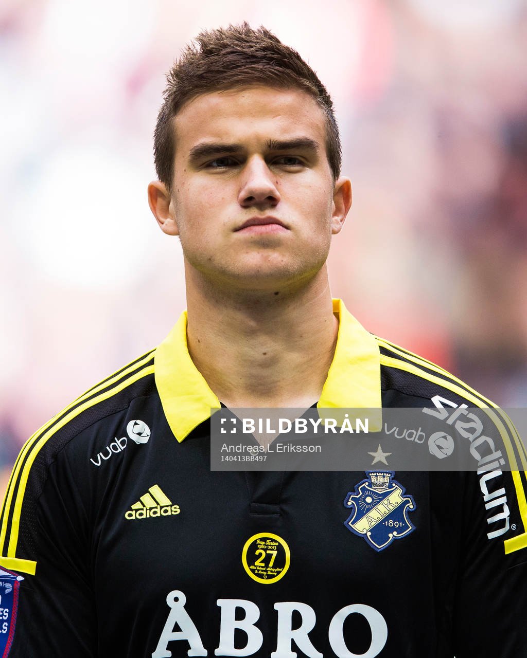 s Eero Markkanen innan fotbollsmatchen i Allsvenskan mellan