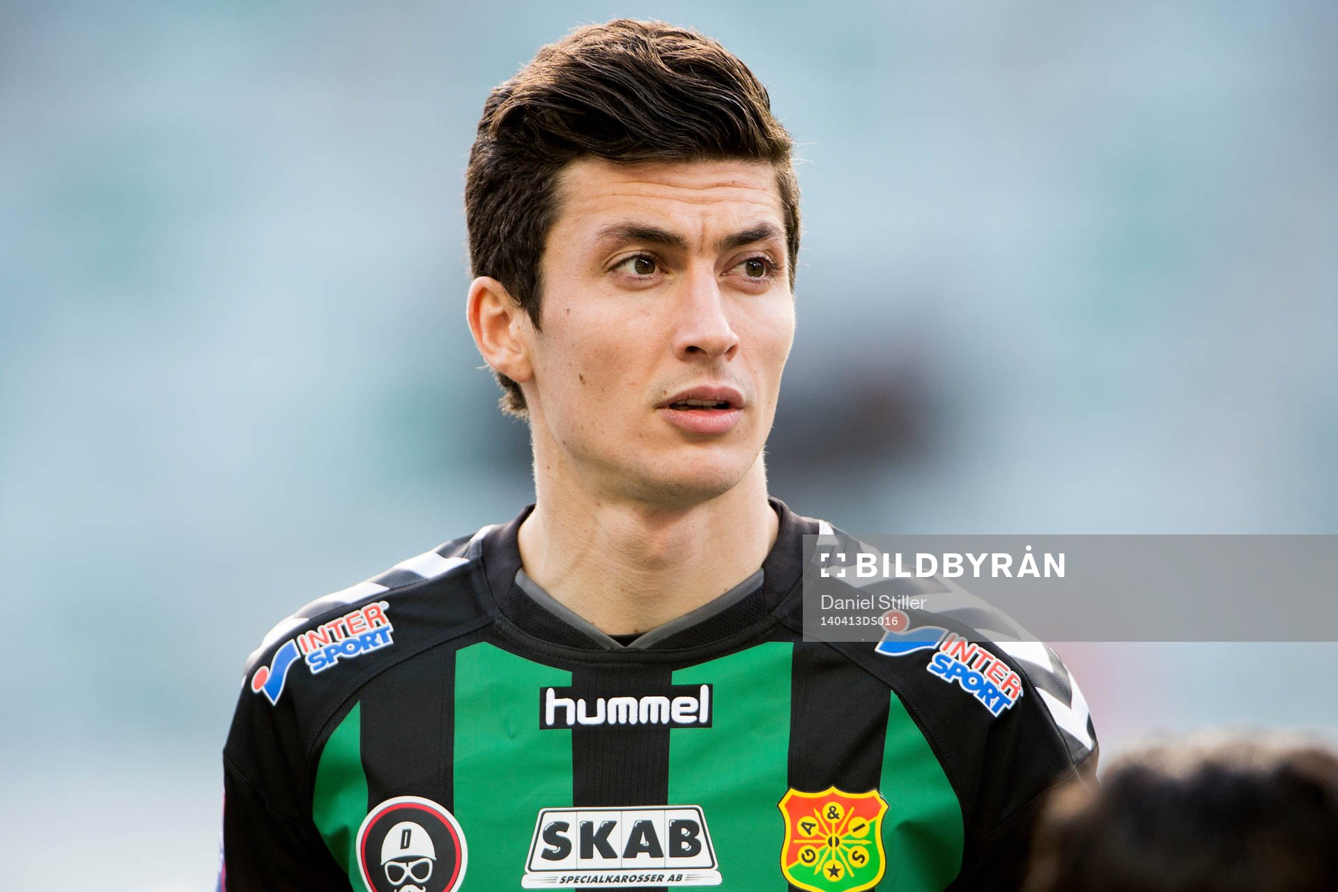 GAIS Petri Zhubi innan fotbollsmatchen i Superettan mellan