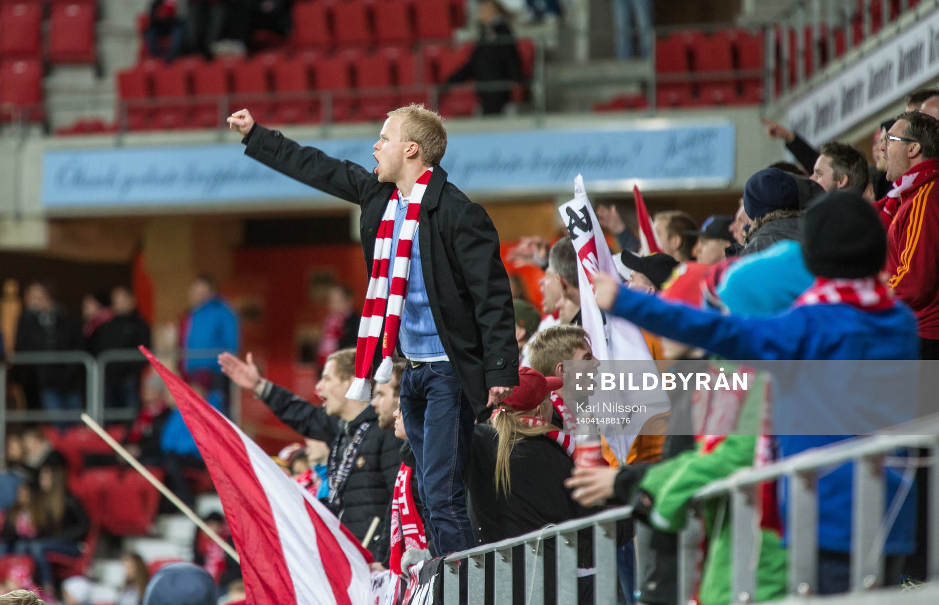 kalmars Klack skriker domarskandal under fotbollsmatchen i  i Allsvenskan mellan Kalmar och Elfsborg den 14 April 2014 i Kalmar.