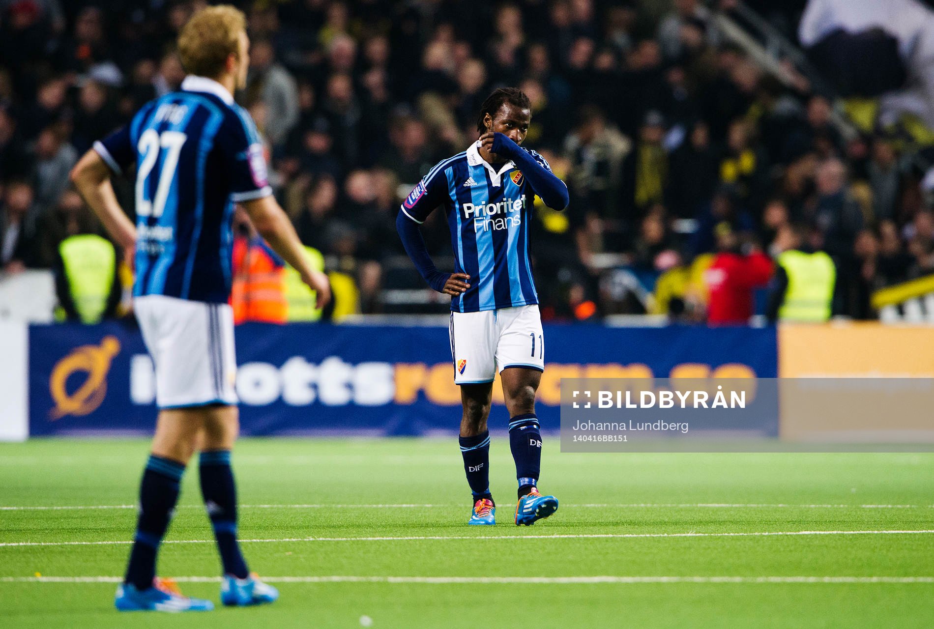 Djurgårdens Amadou Jawo  deppar