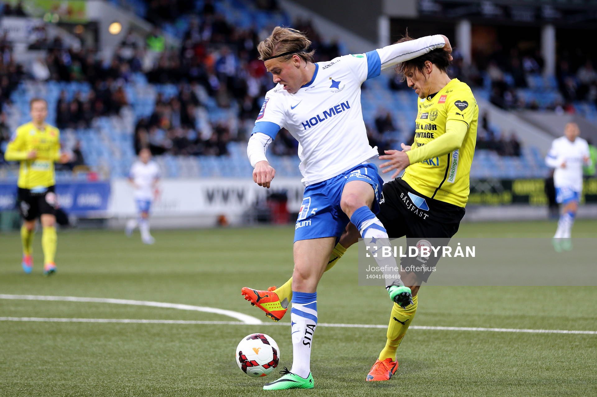 Duell mellan Norrköpings Christoffer Nyman och Mjällbys