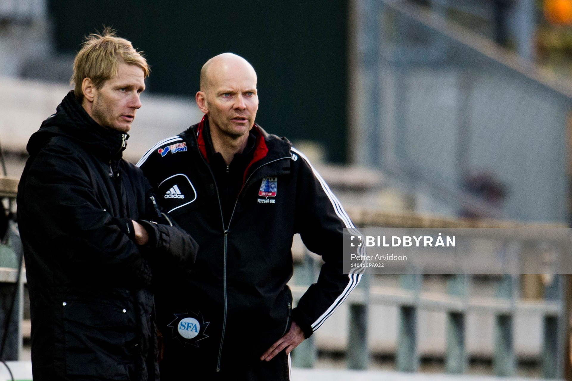 Vittsjös tränare Simon Sjöfors och Thomas Mårtensson