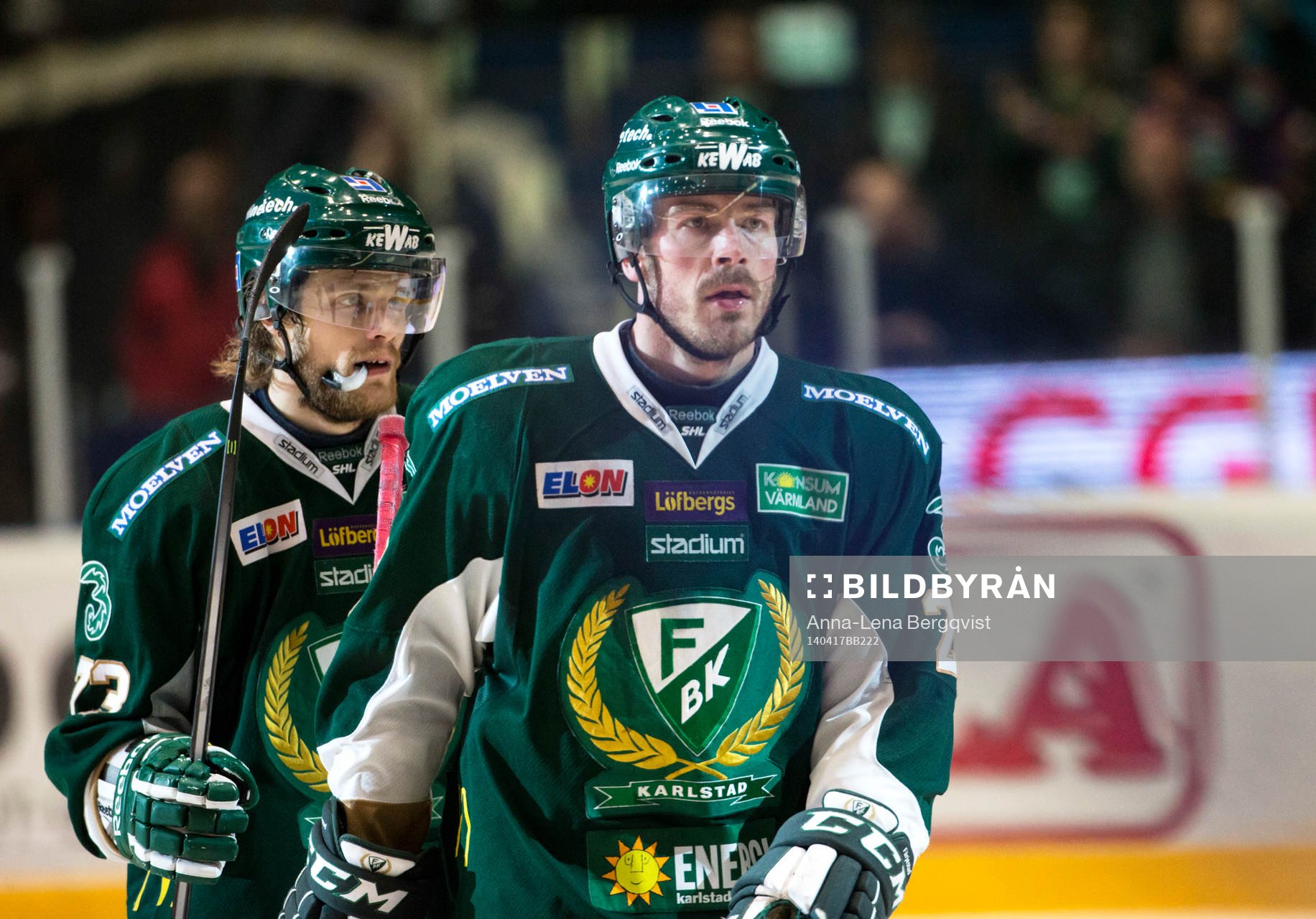 Färjestads Anders Bastiansen och Anton Grundel