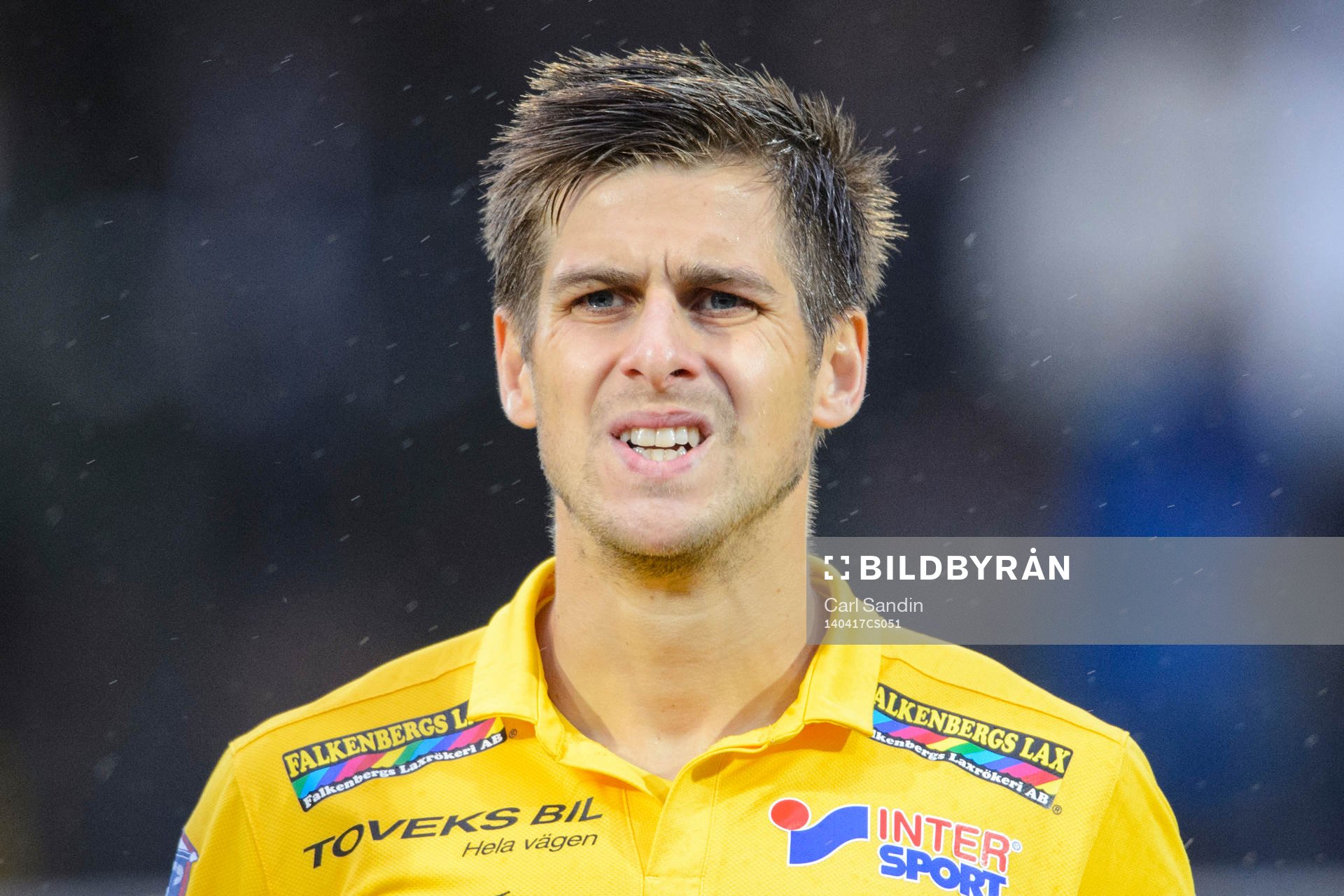 Falkenbergs Andrés Thorleifsson innan fotbollsmatchen i