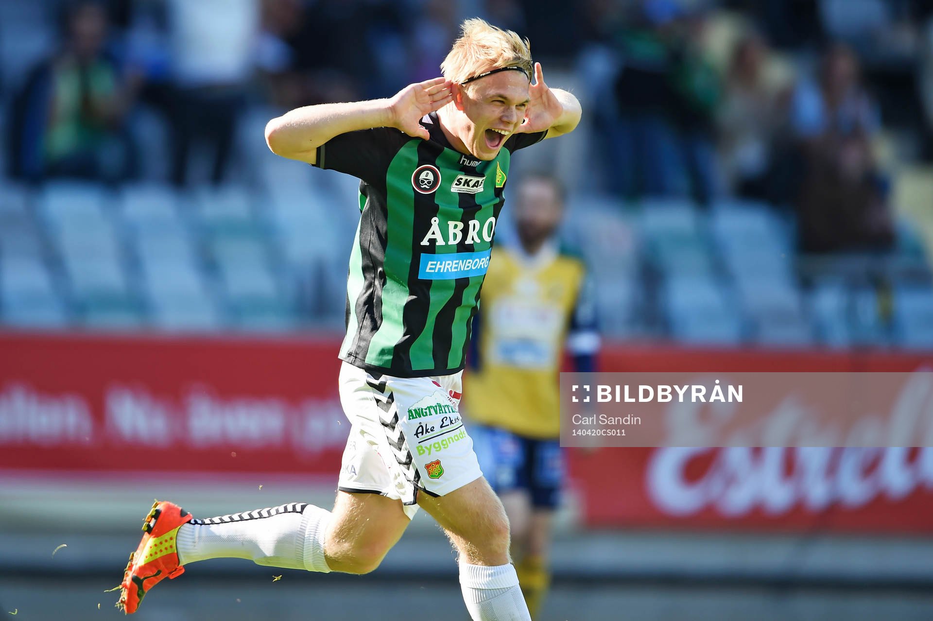GAIS Linus Tornblad jublar efter 2-1 under fotbollsmatchen i Superettan mellan GAIS och Ljungskile den 20 april 2014 i Göteborg.
