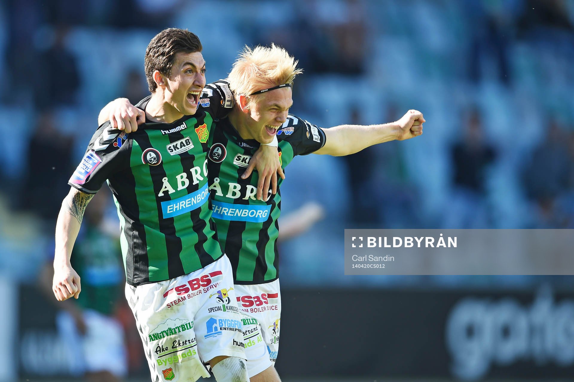 GAIS Petri Zhubi och Linus Tornblad jublar