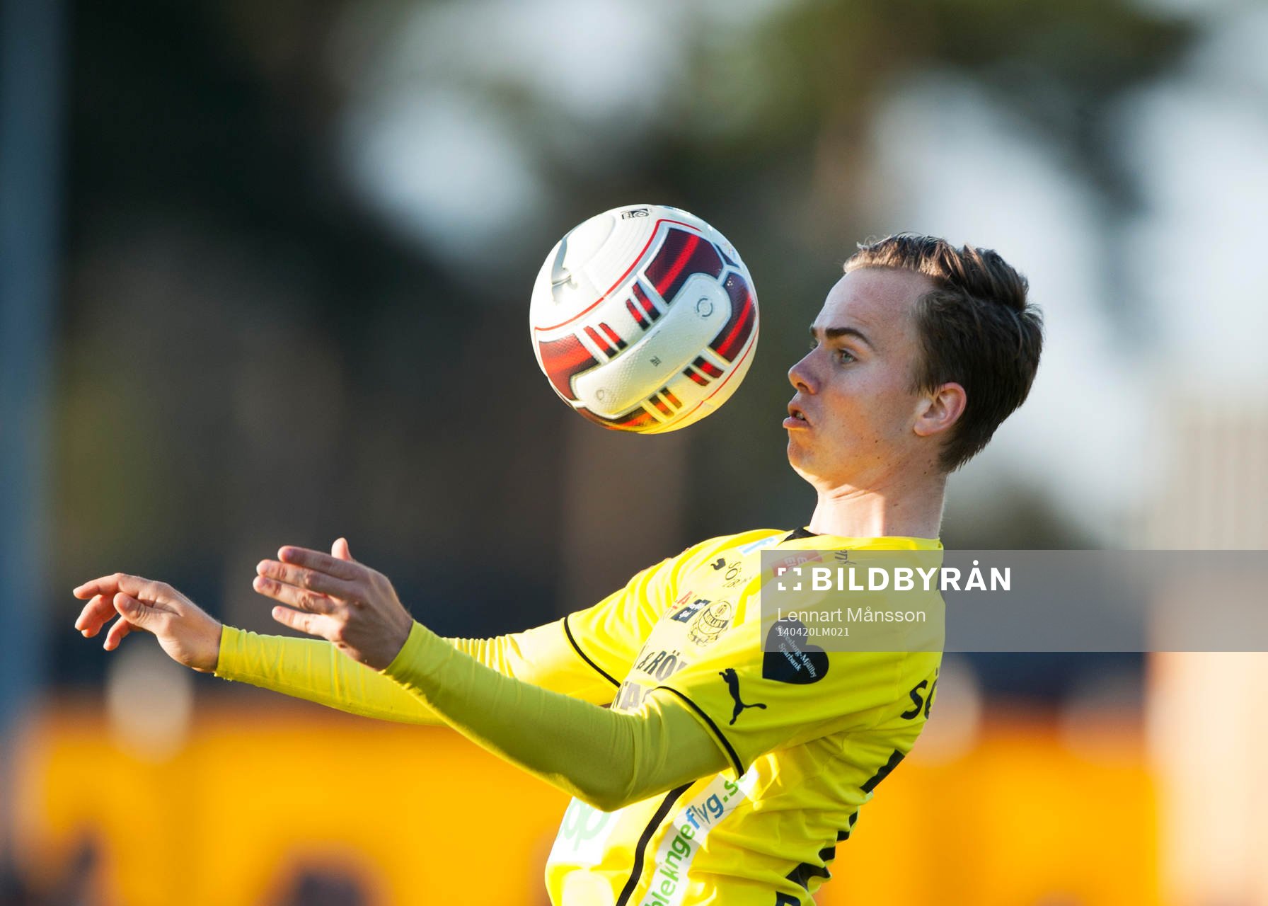 Mjällbys Andreas Blomqvist  i matchen i allsvenskan mellan