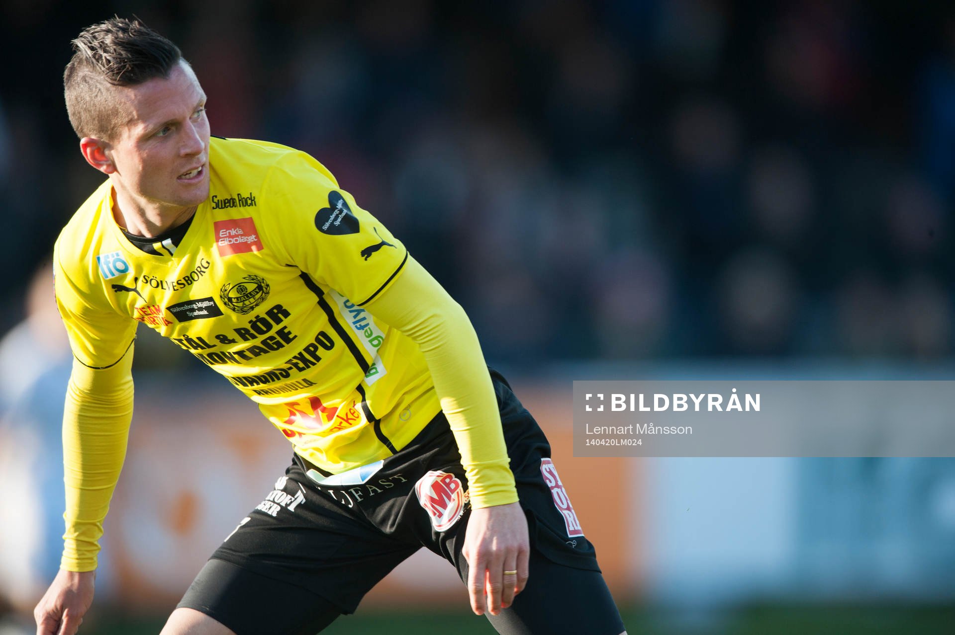 Mjällbys Kristian Haynes  i matchen i allsvenskan mellan