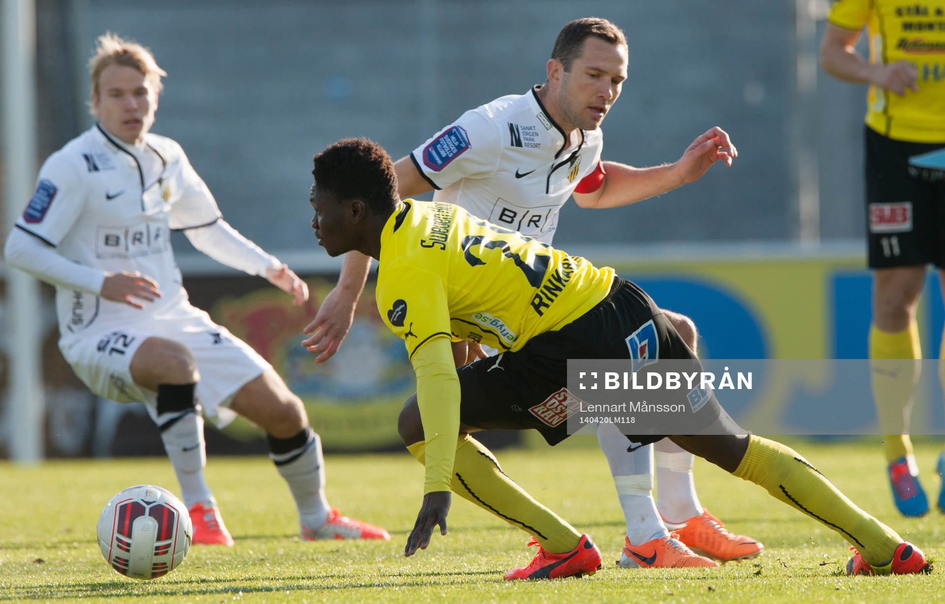 Mjällbys Kwame Bonsu  i matchen i allsvenskan mellan