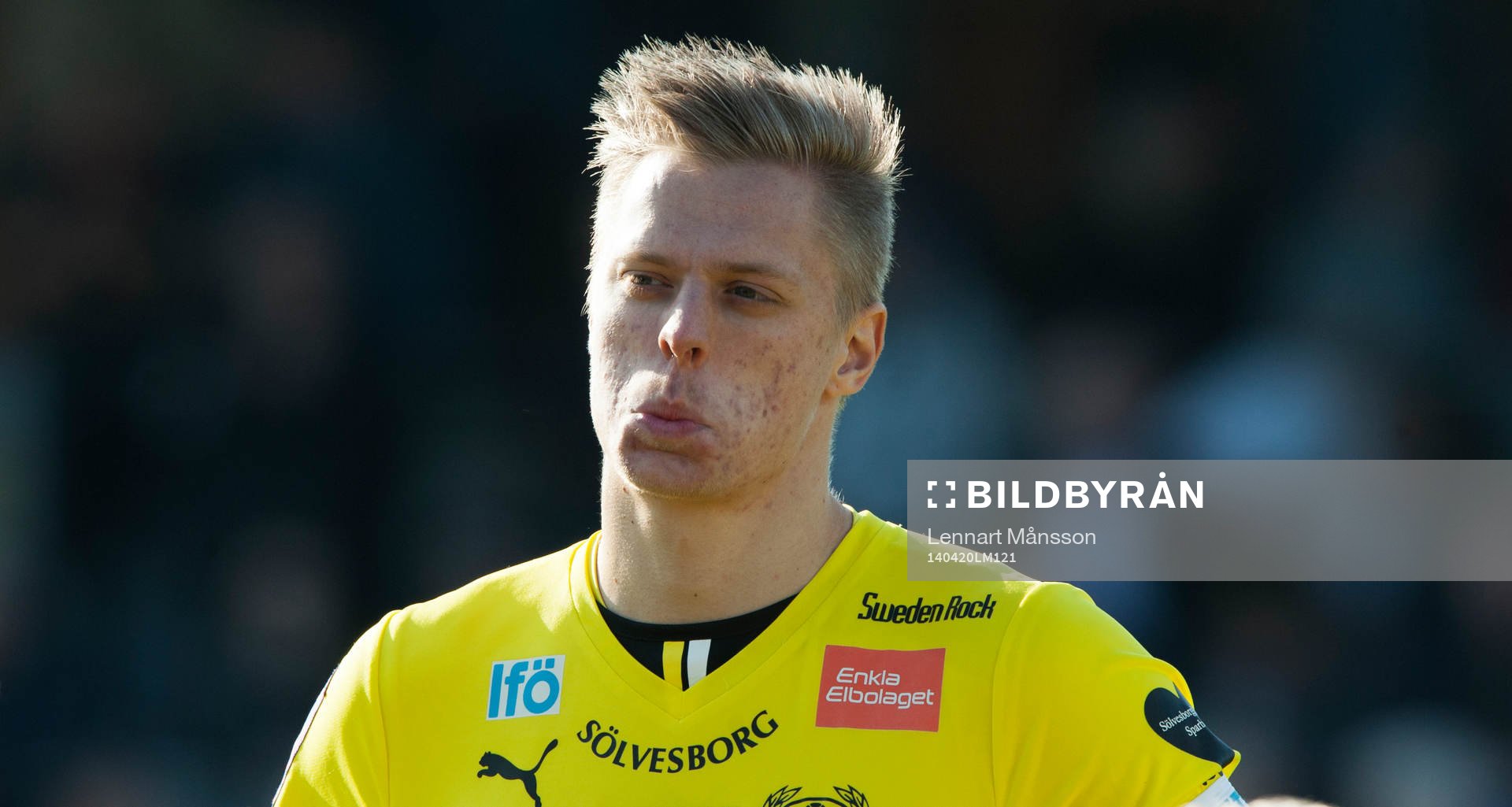 Mjällbys Mattias Håkansson i matchen i allsvenskan mellan