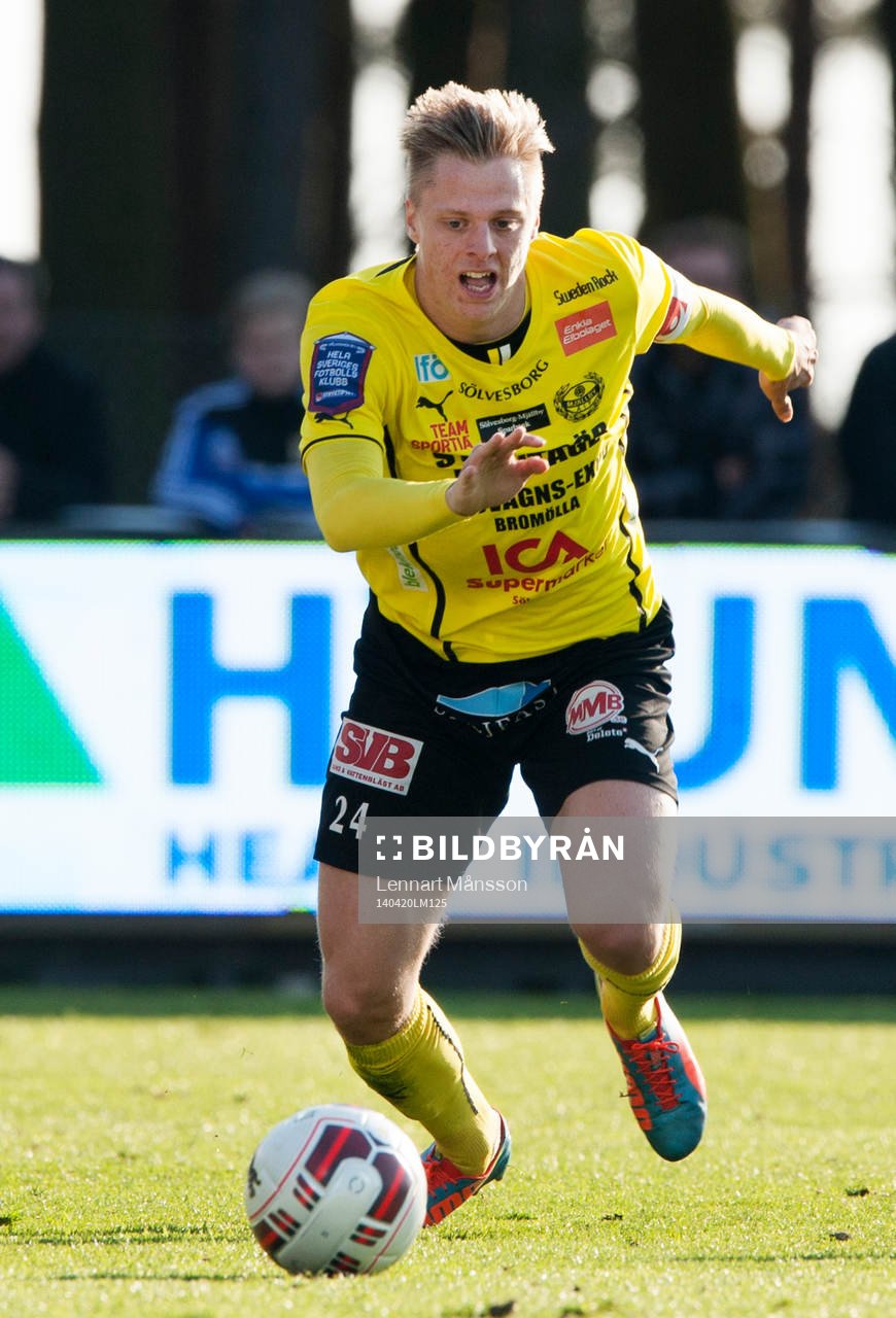 Mjällbys Mattias Håkansson i matchen i allsvenskan mellan
