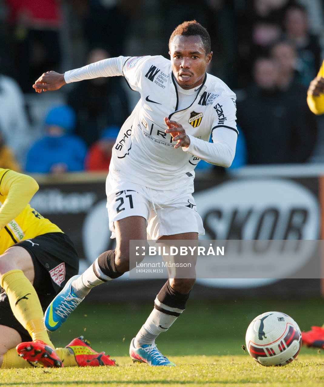 Häckens Nasiru Mohammed i matchen i allsvenskan mellan