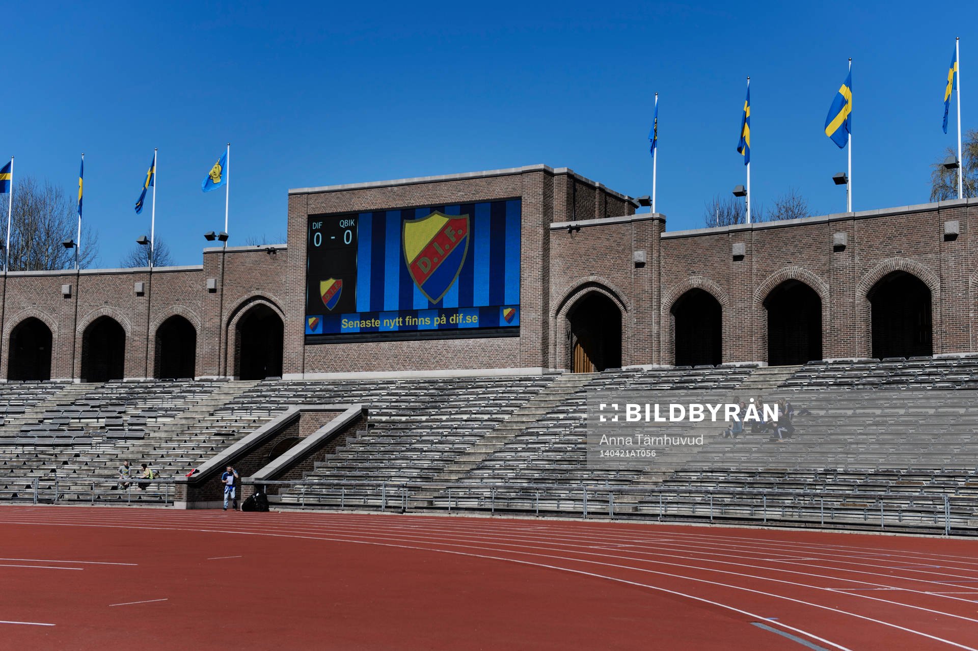Stockholms stadion före fotbollsmatchen i elitettan mellan