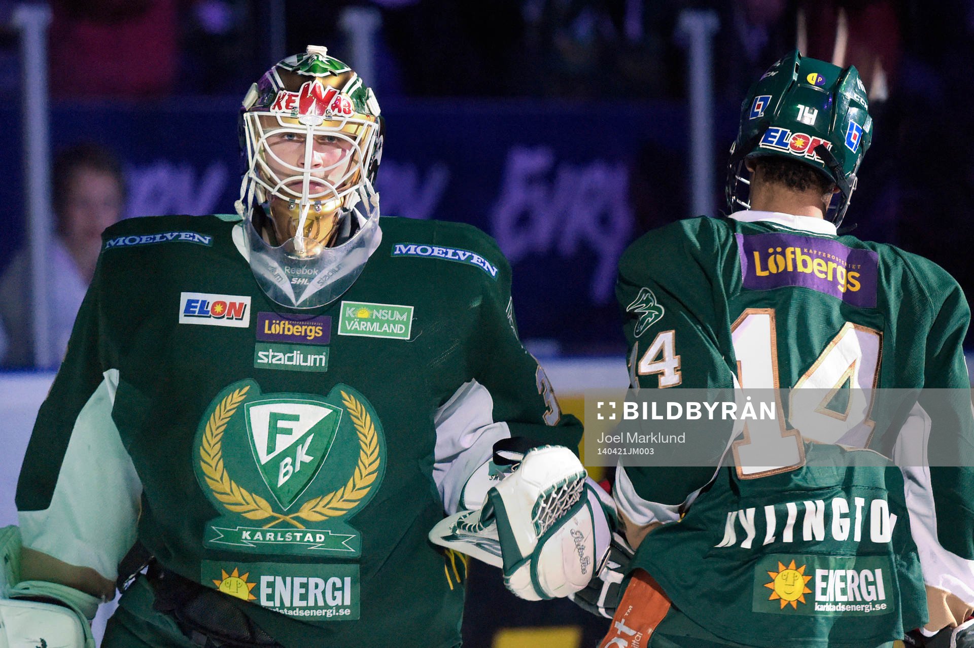 Färjestads målvakt Fredrik Pettersson-Wentzel och Oliver