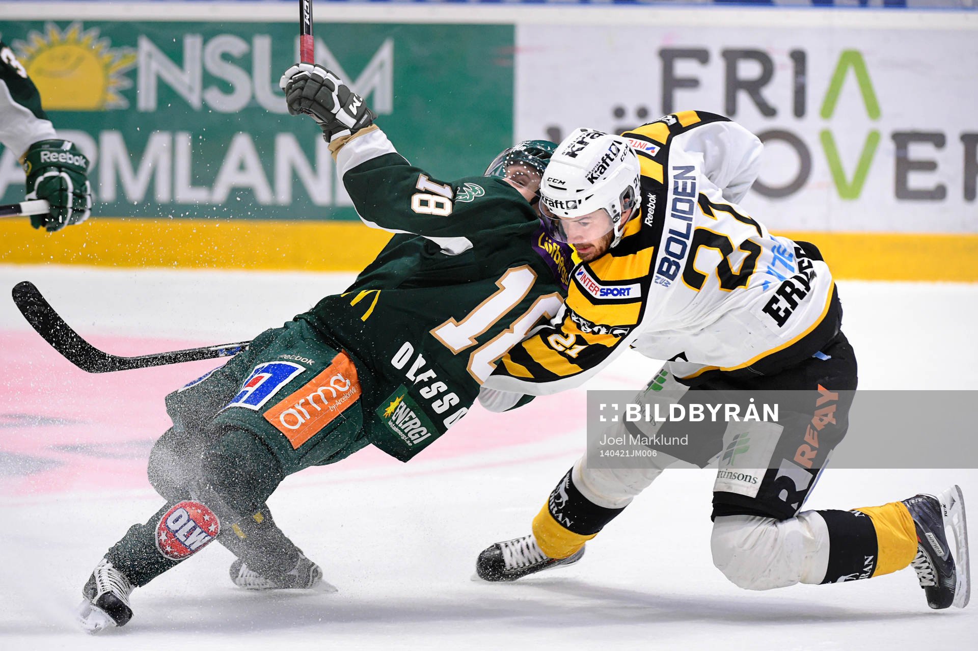 Färjestads Johan Olofsson och Skellefteås Jimmie Ericsson