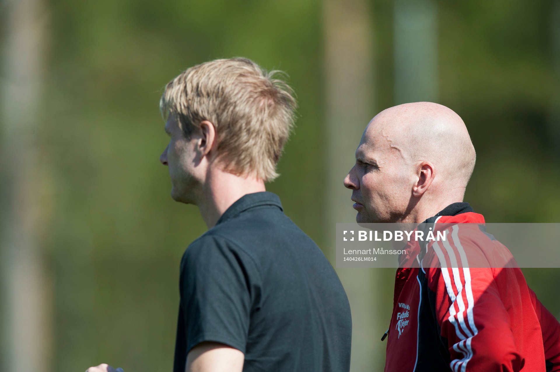 Vittsjös tränare Simon Sjöfors och Thomas Mårtensson i