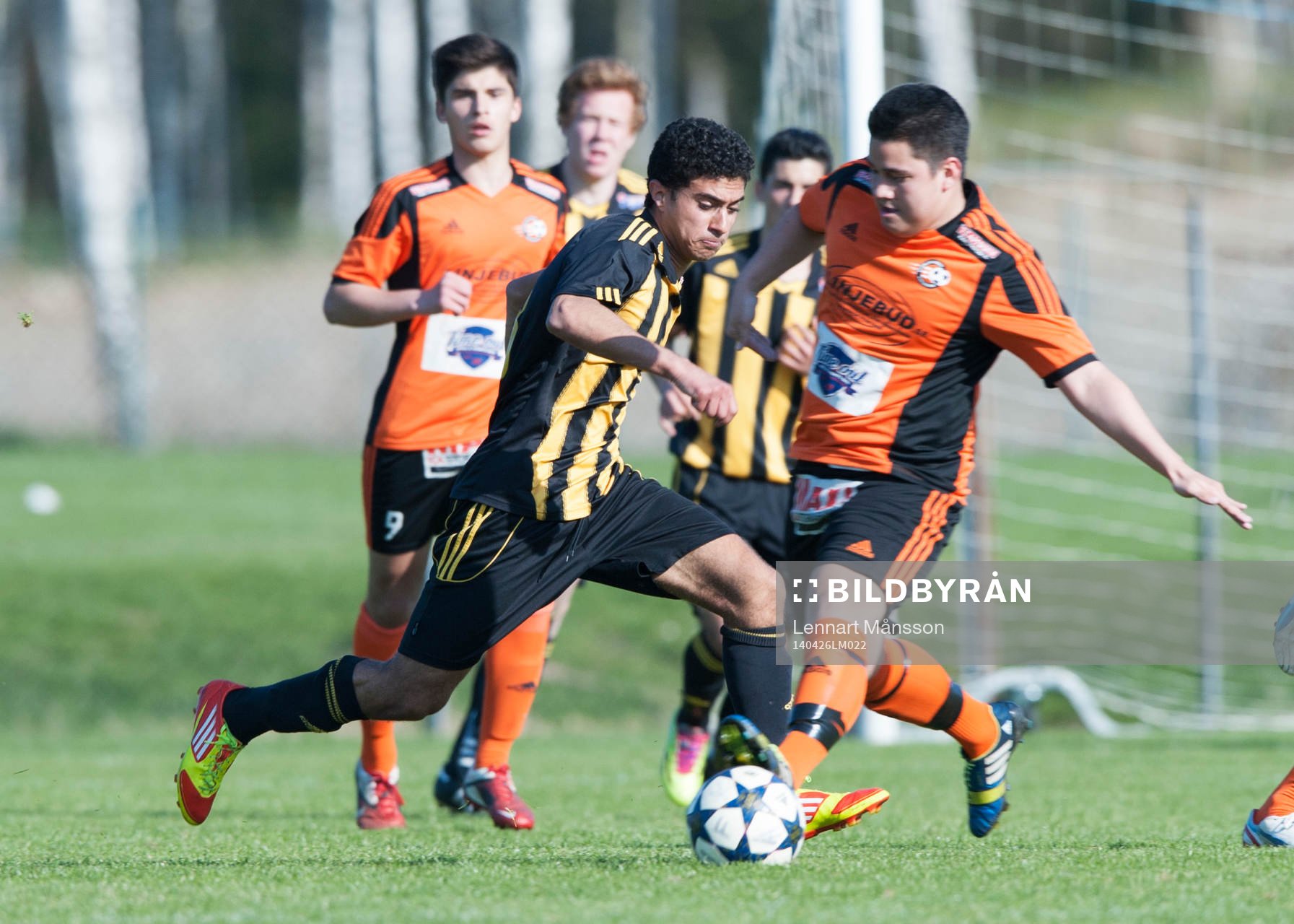 IFK Hässleholms Laif Mirée i matchen i juniorallsvenskan division 1 mellan IFK Hässleholm och Karlskrona i Hässleholm 26 april 2014.