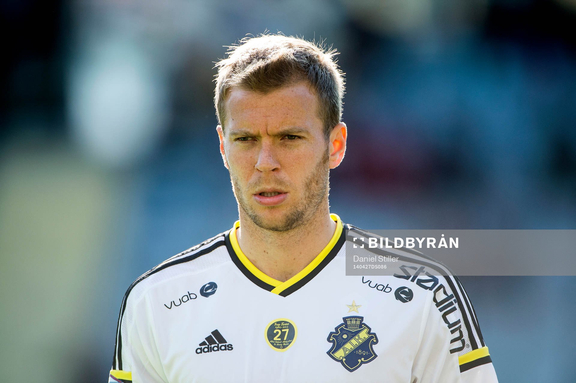 s Per Karlsson innan fotbollsmatchen i Allsvenskan mellan