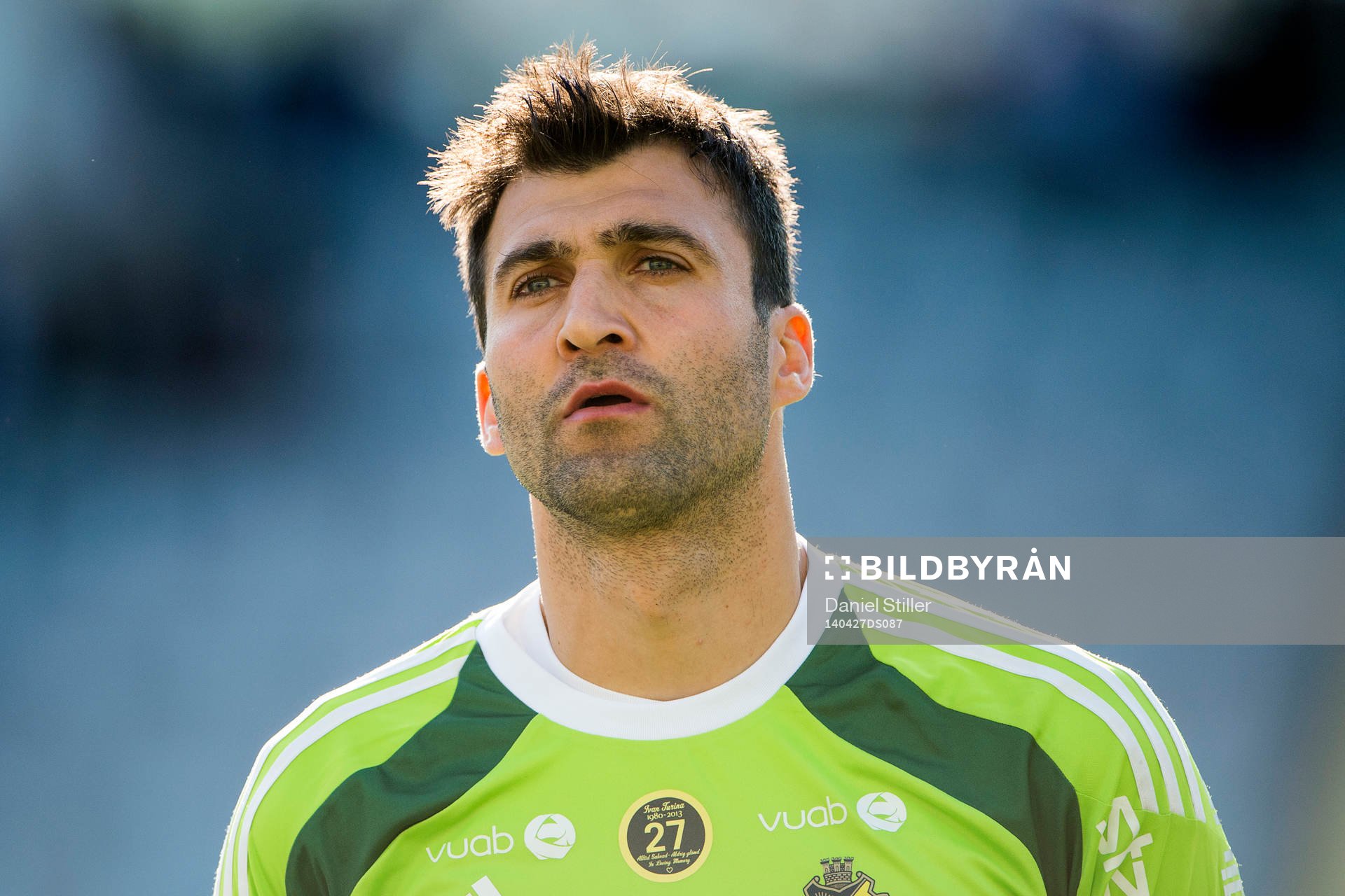 s målvakt Kyriakos Stamatopoulos innan fotbollsmatchen i
