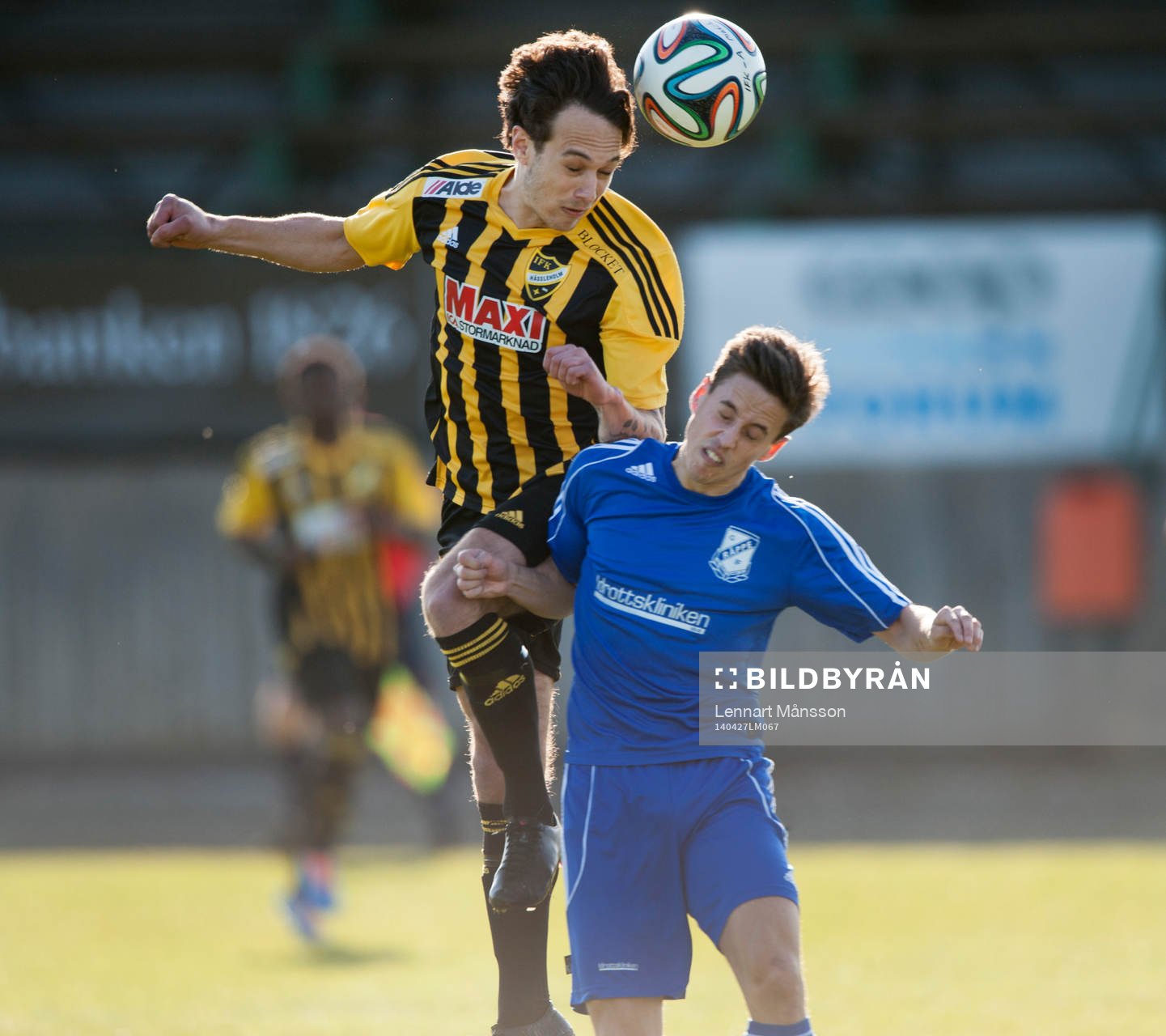 Hässleholms Karim Al-Asi i matchen i div. 111 mellan IFK Hässleholm och Räppe i Hässleholm 27 april 2014.