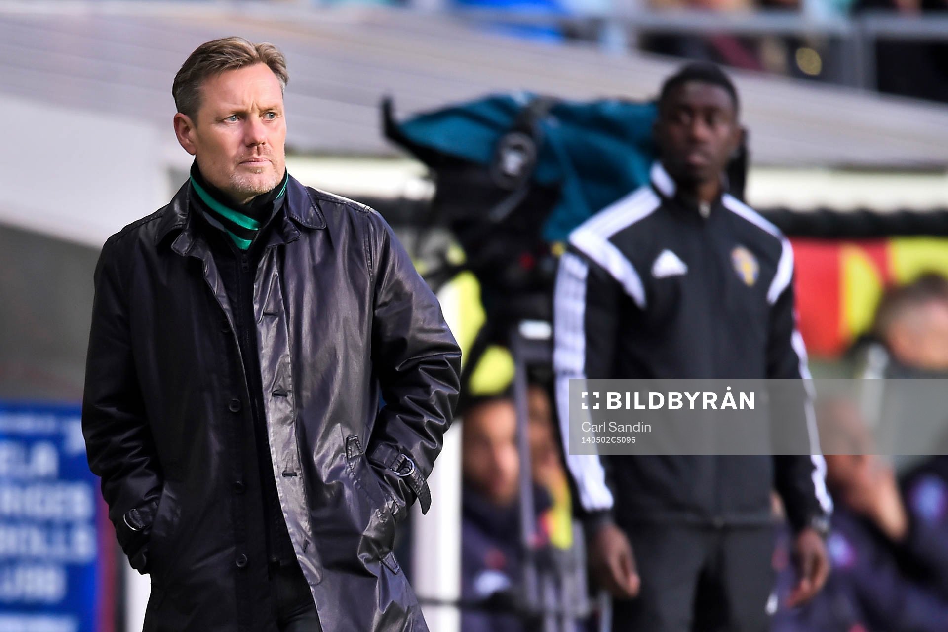 GAIS tränare Thomas Askebrand under fotbollsmatchen i Superettan mellan GAIS och Syrianska den 2 maj 2014 i Göteborg.