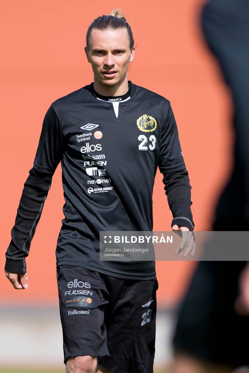 Elfsborgs Niklas Hult under Elfsborgs träning den 3 maj 2014 i Borås.