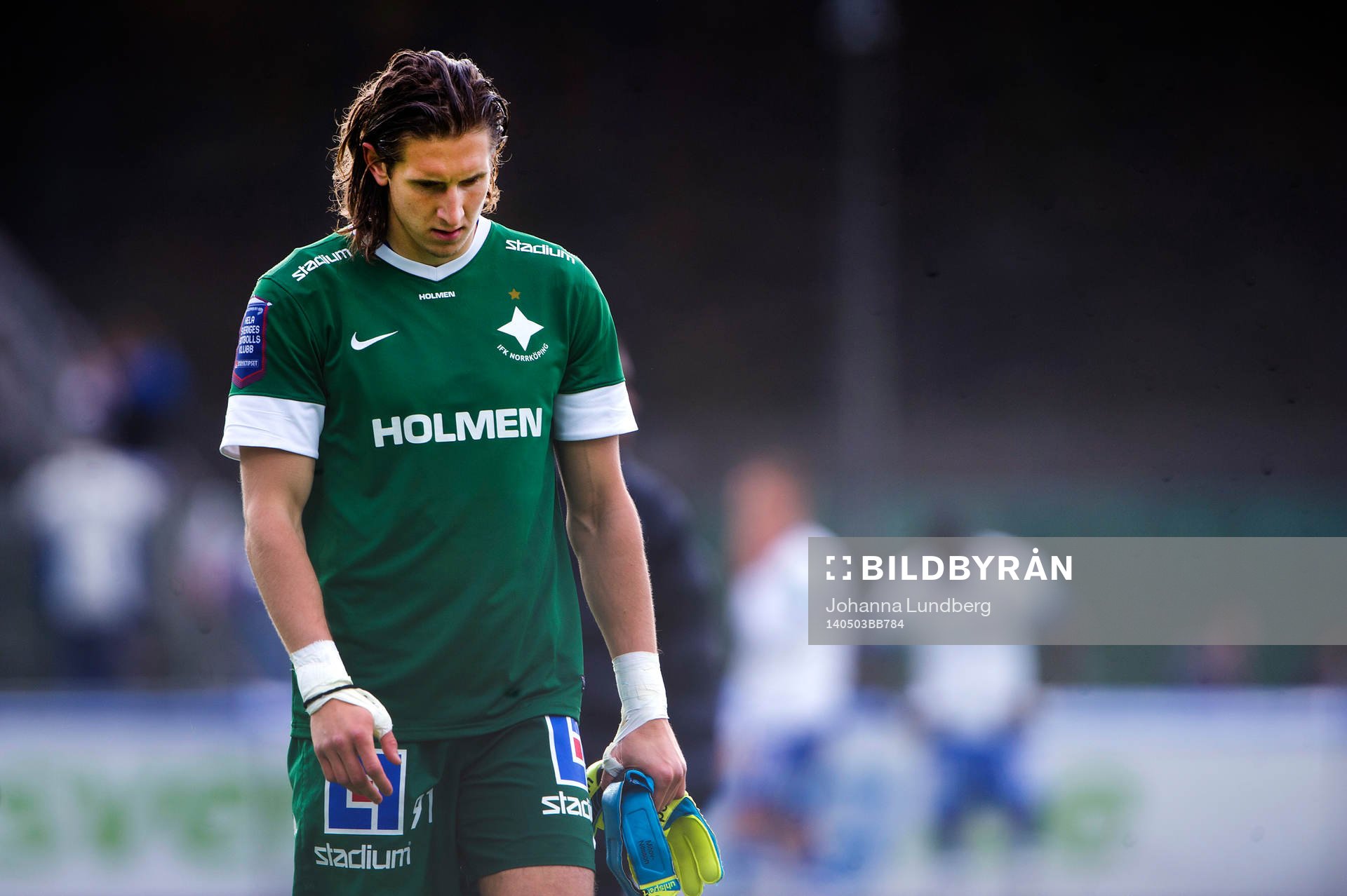 Norrköpings målvakt David Mitov Nilsson deppar