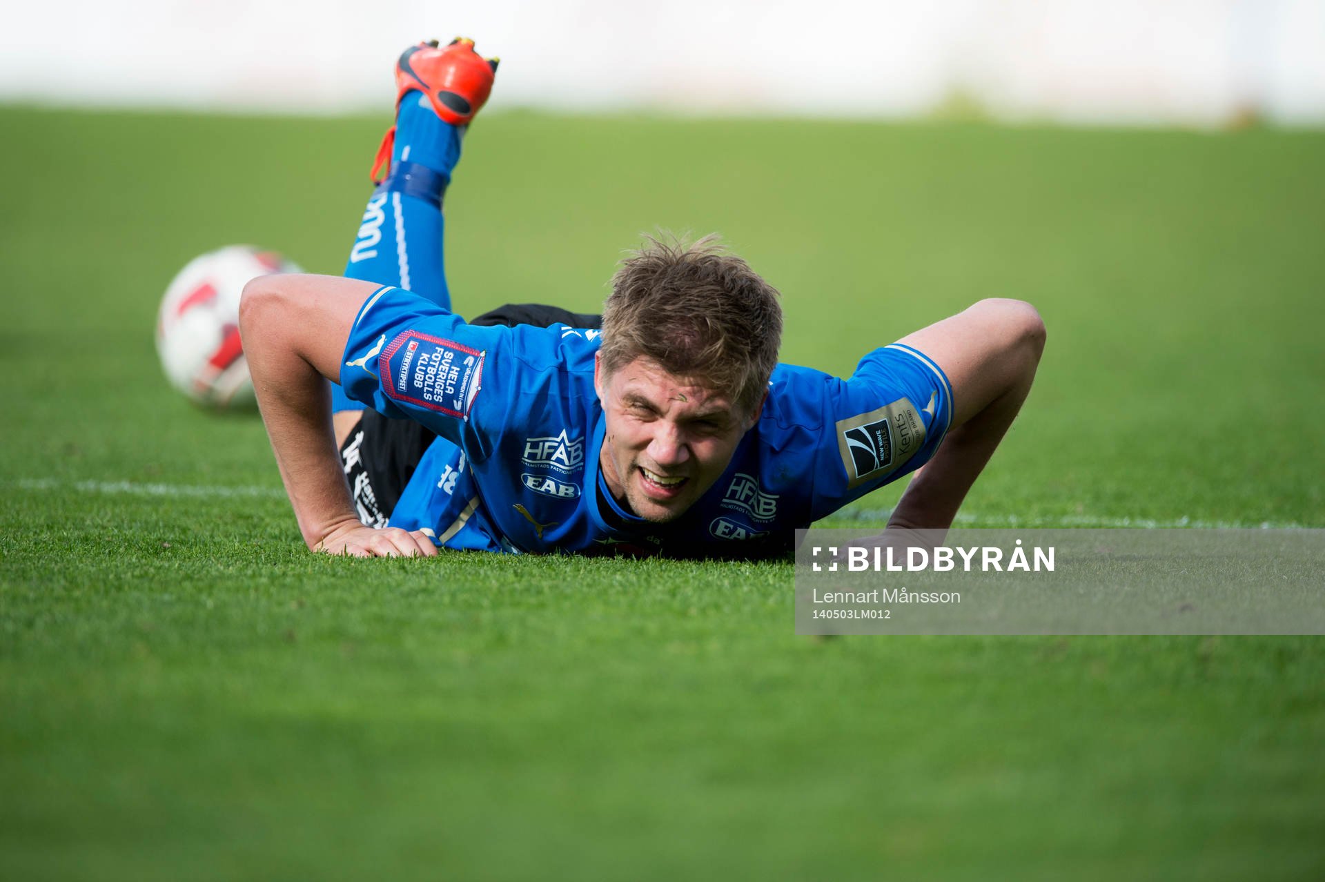 Halmstads Mikael Bohman i matchen i allsvenskan mellan