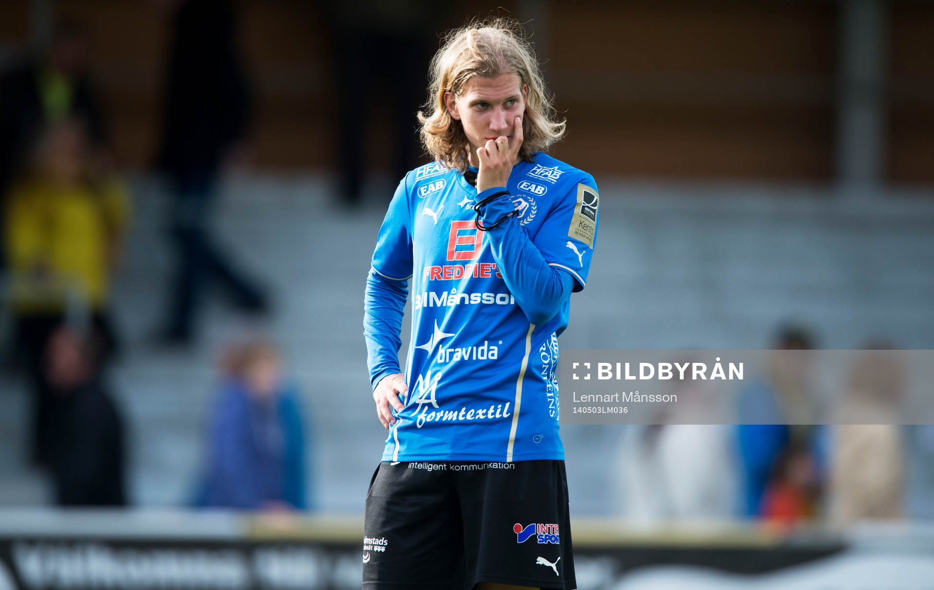 Halmstads Oliver Silverholt deppar  i matchen i allsvenskan