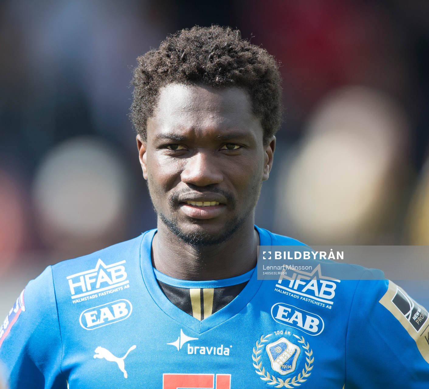 Halmstads King Osei Gyan  i matchen i allsvenskan mellan