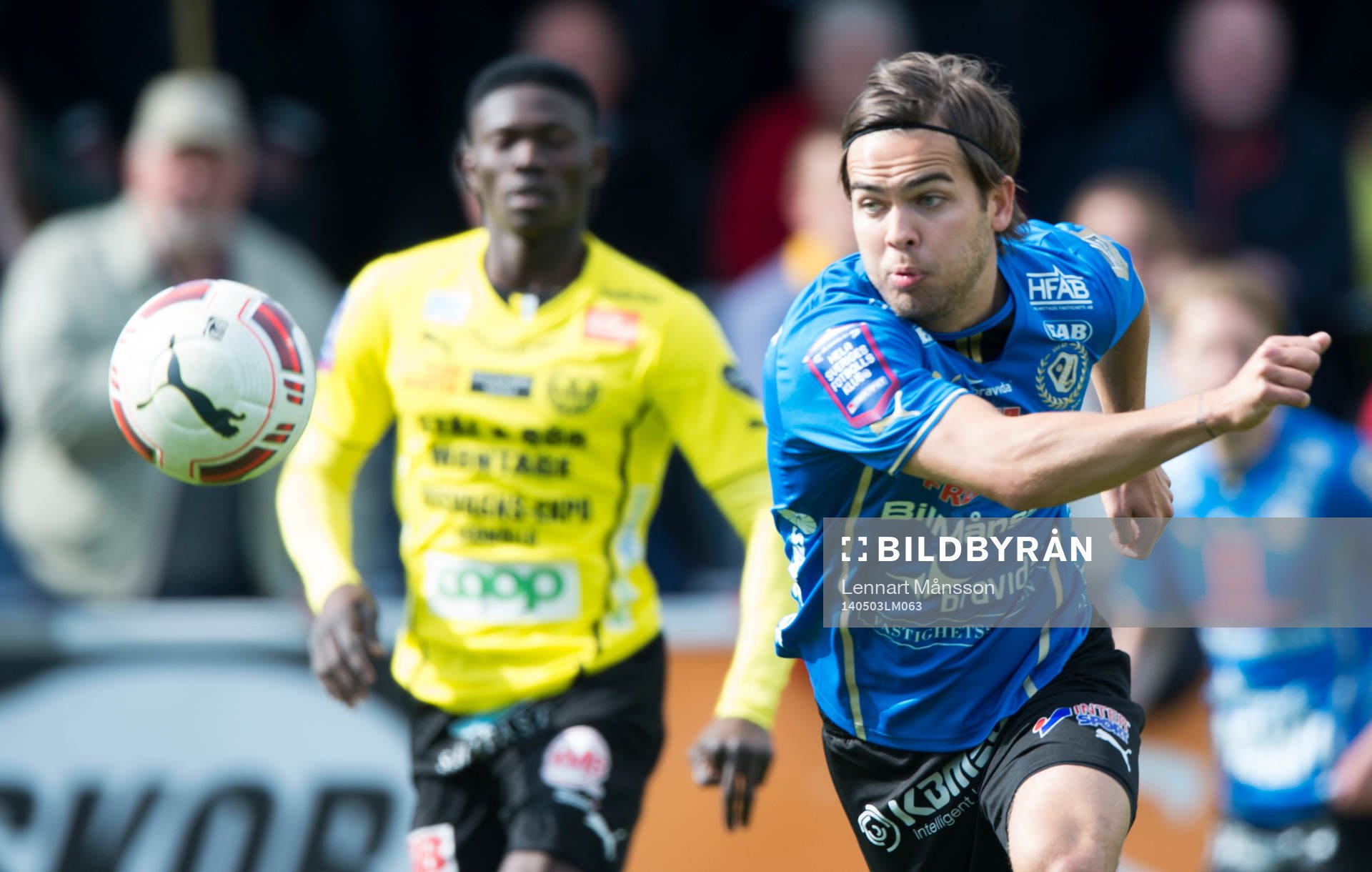 Halmstads Kristinn Steindorsson  i matchen i allsvenskan