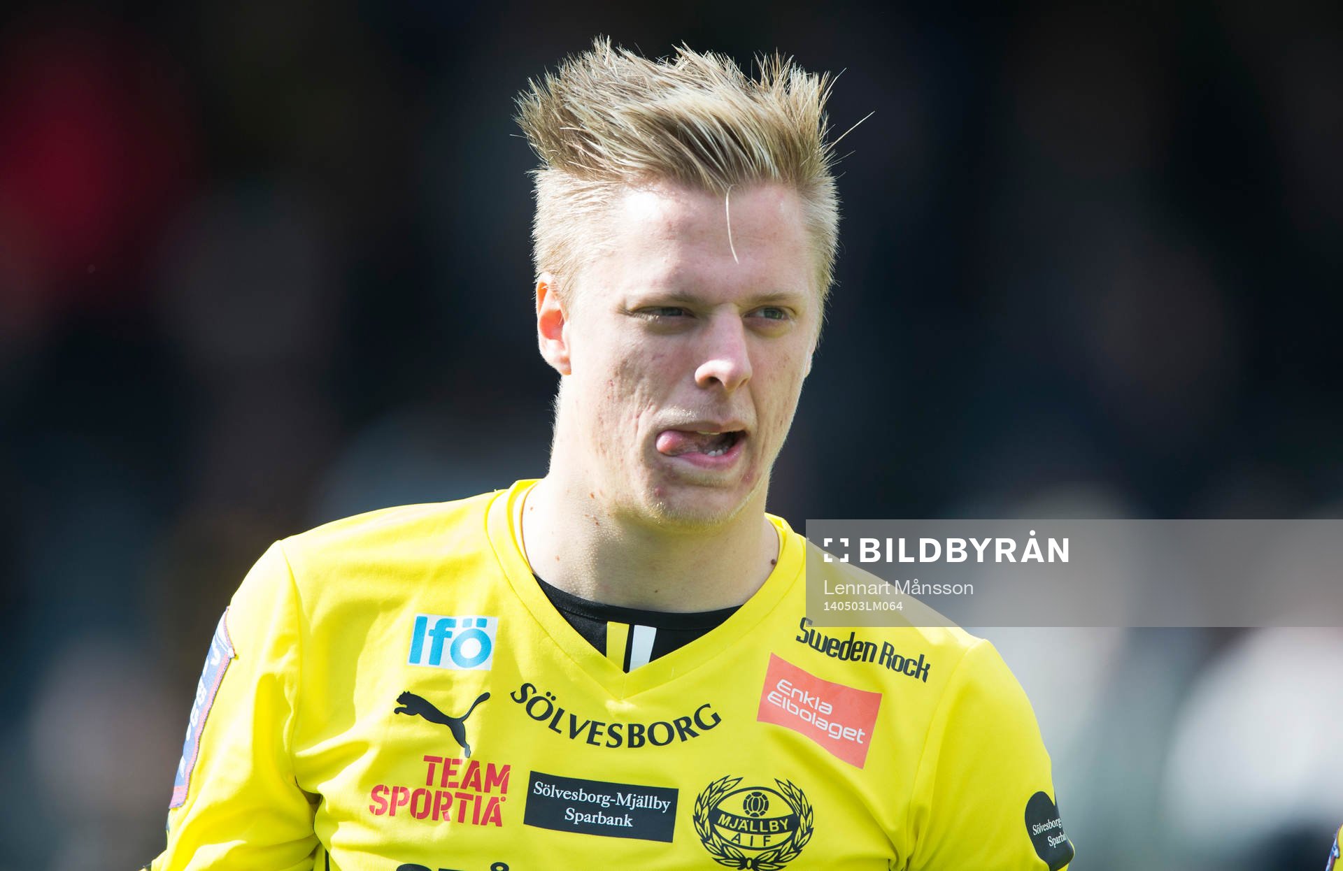 Mjällbys Mattias Håkansson  i matchen i allsvenskan